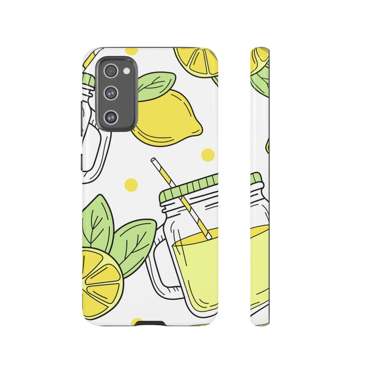 Lemonade Love Tough Samsung Galaxy Case – Fun Lemon Mason Jar Design, Dual-Layer Protection
