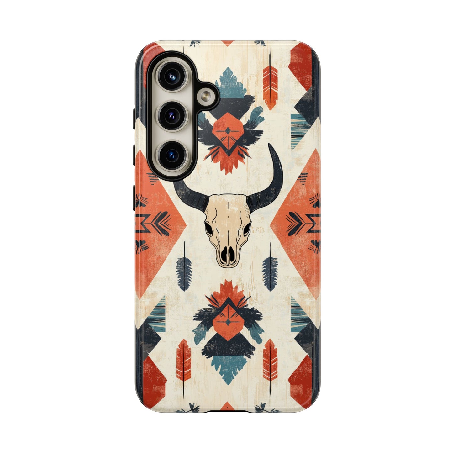 Southwestern Boho Skull Tough Samsung Galaxy Case – Durable Matte Finish, Dual-Layer Protection
