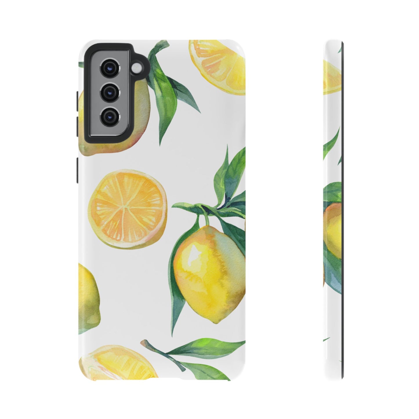 Lemon Grove Watercolor Tough Samsung Galaxy  Case – Fresh Citrus Design, Dual-Layer Protection