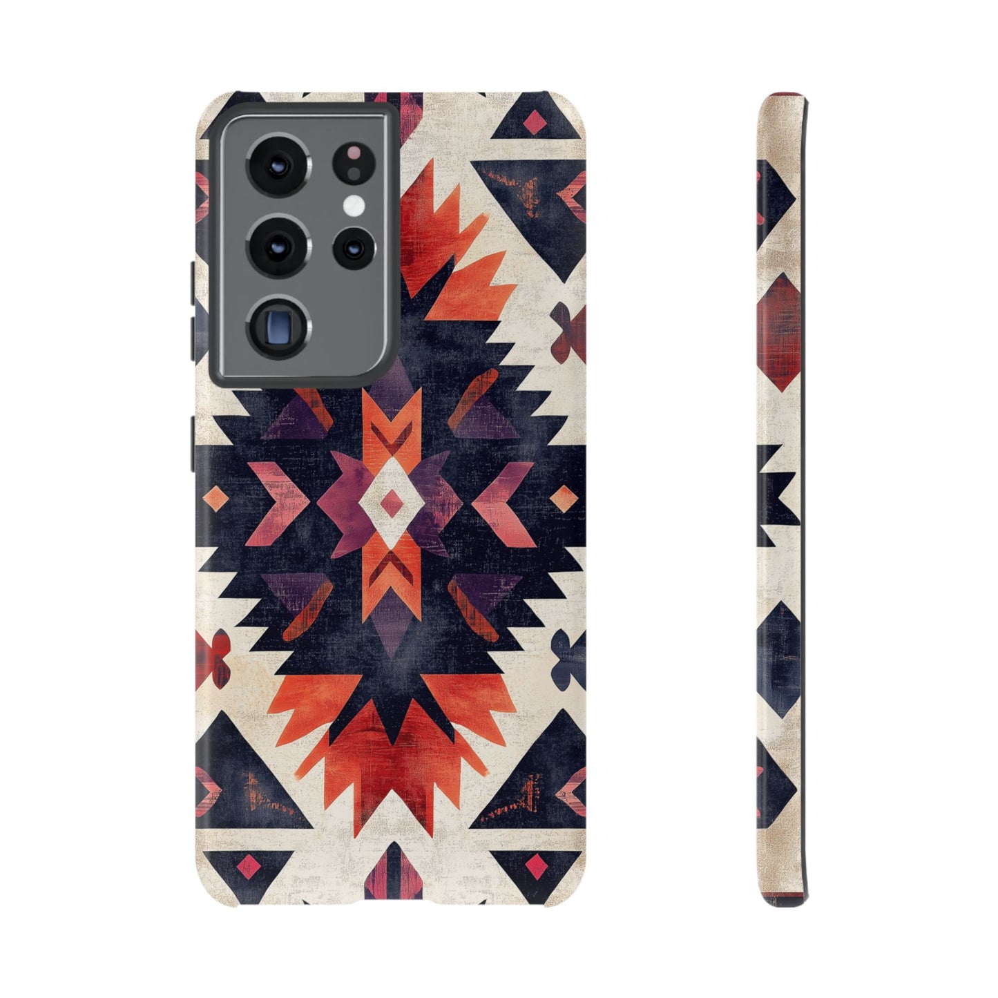 Boho Tribal Starburst Tough Samsung Galaxy  Case – Vibrant Geometric Design, Dual-Layer Protection