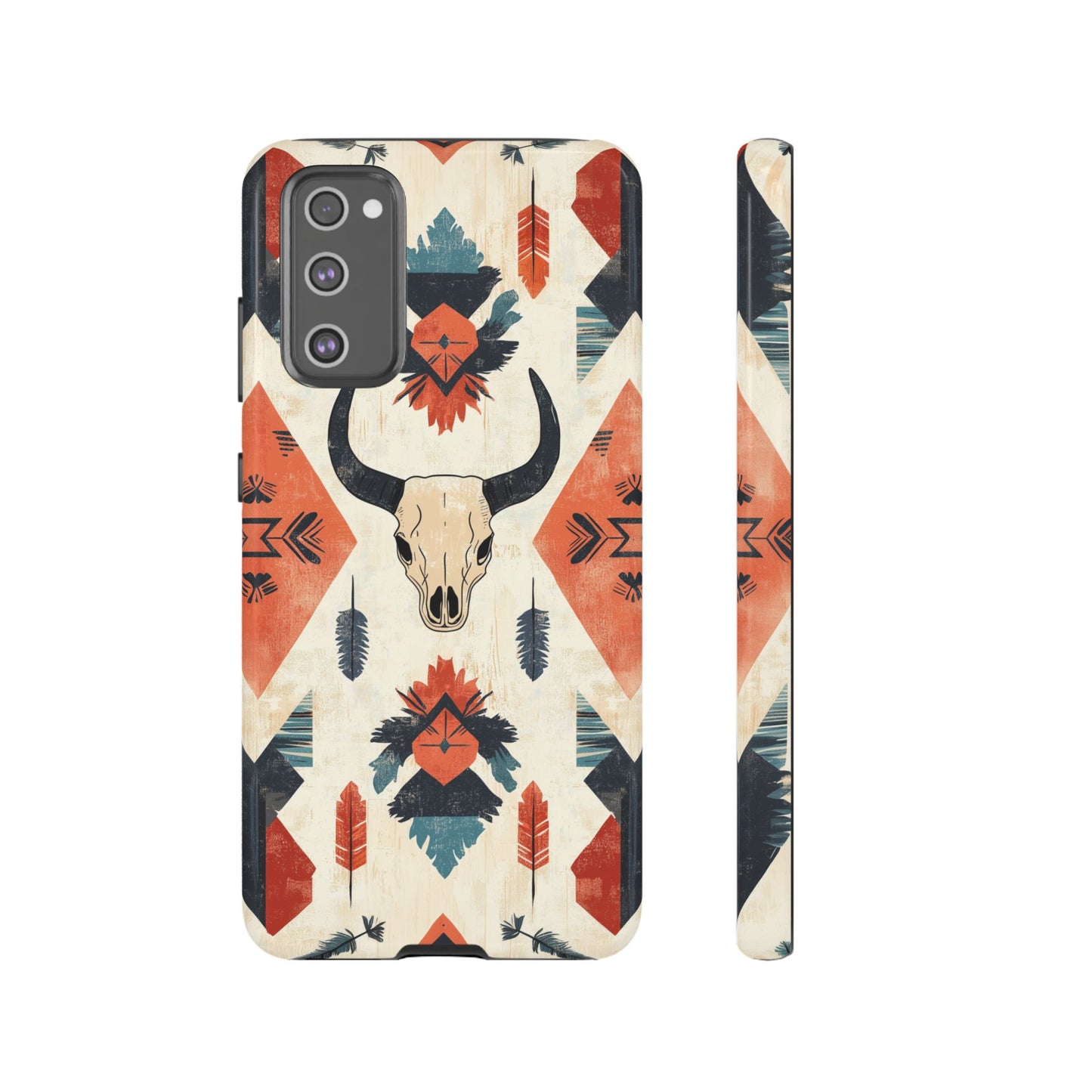 Southwestern Boho Skull Tough Samsung Galaxy Case – Durable Matte Finish, Dual-Layer Protection