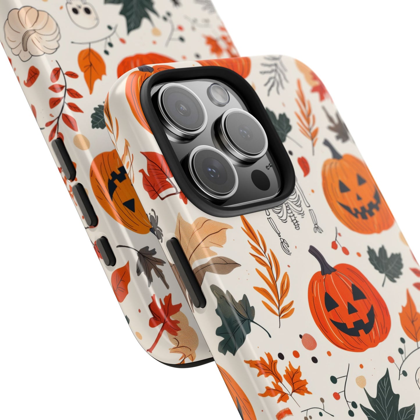 Halloween Pumpkin & Skeleton iPhone Case – Spooky Autumn Design