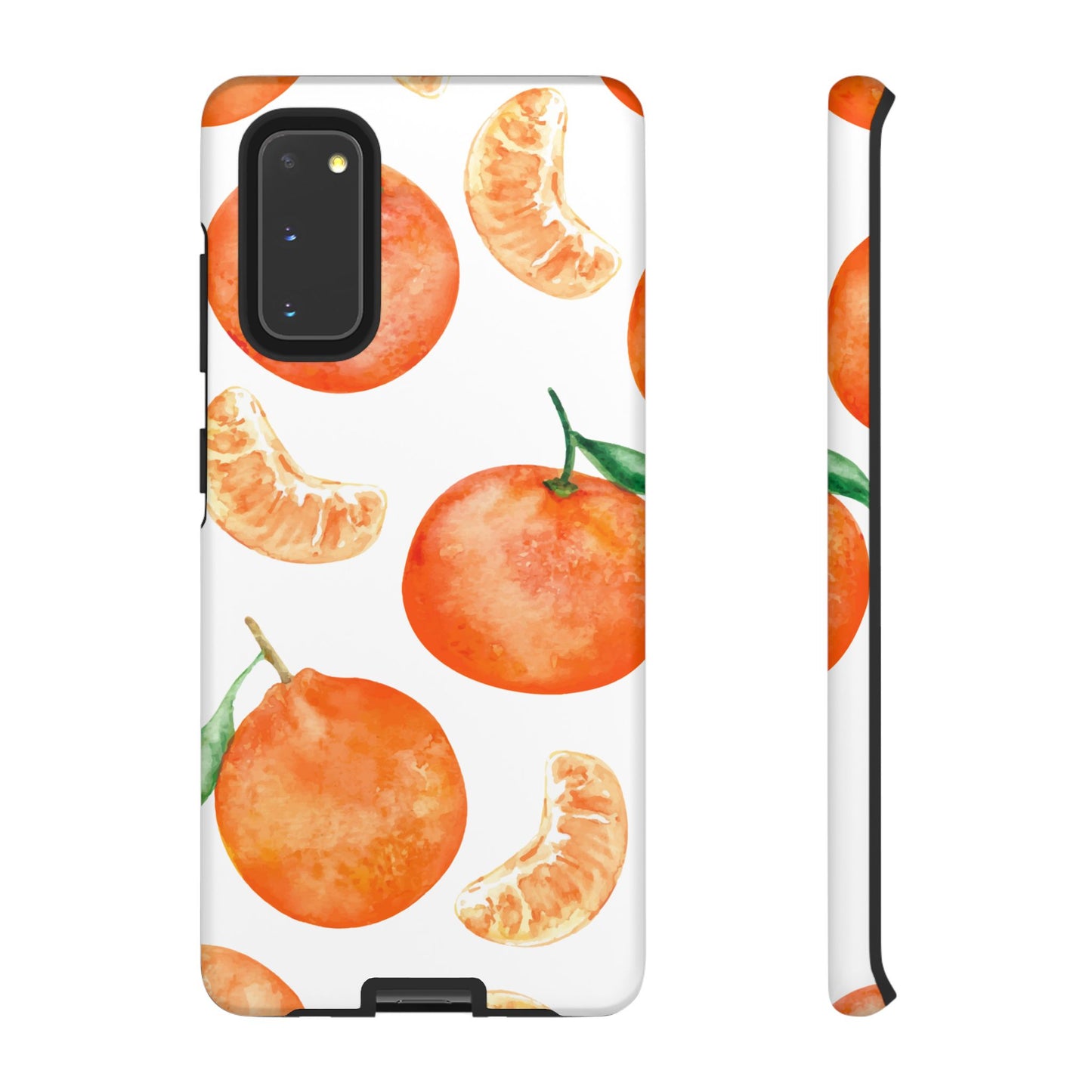 Tangerine Dreams Tough Samsung Galaxy Case – Watercolor Orange Design, Shockproof Dual Protection