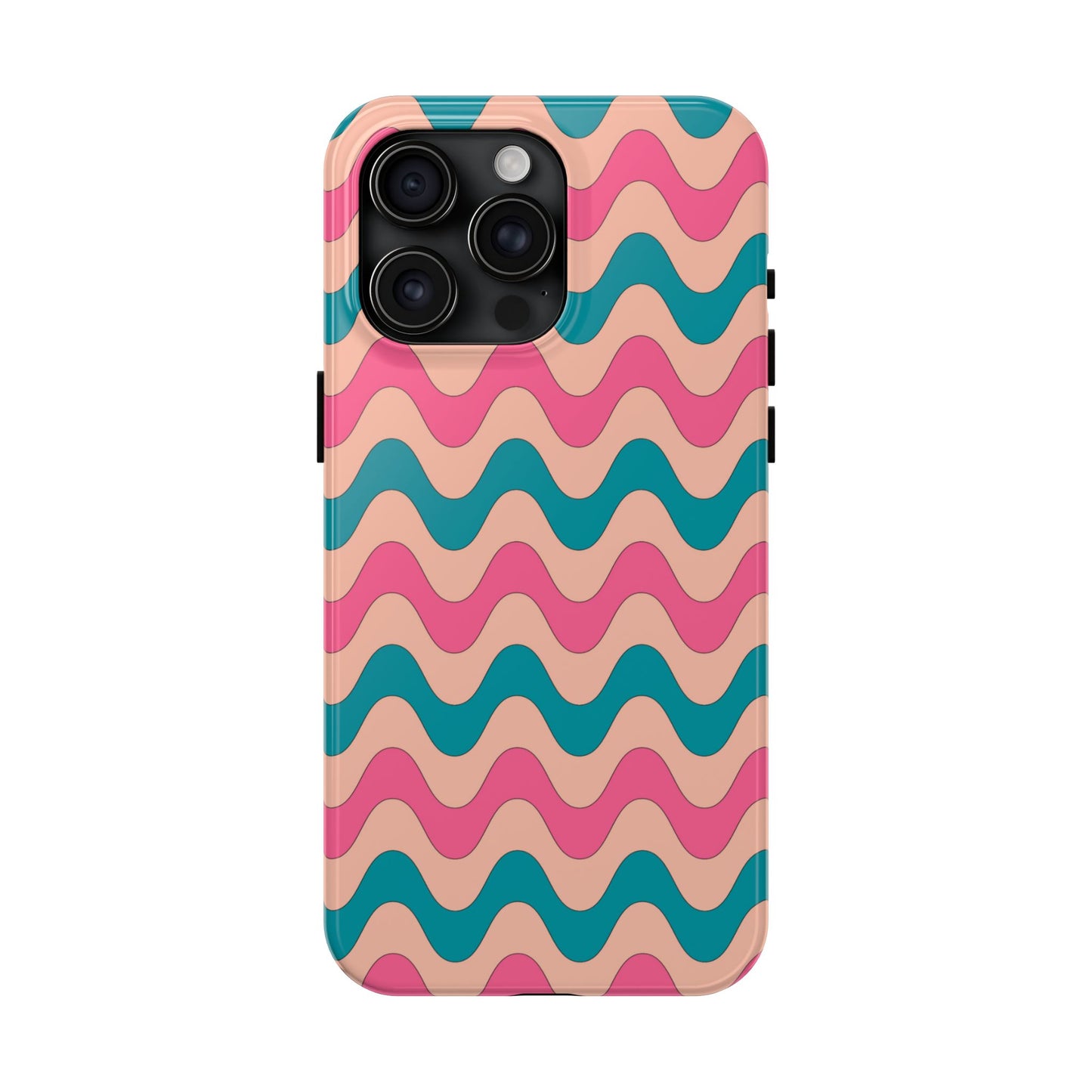 Retro Waves Pattern iPhone Case – Shockproof Design with Dual-Layer Protection