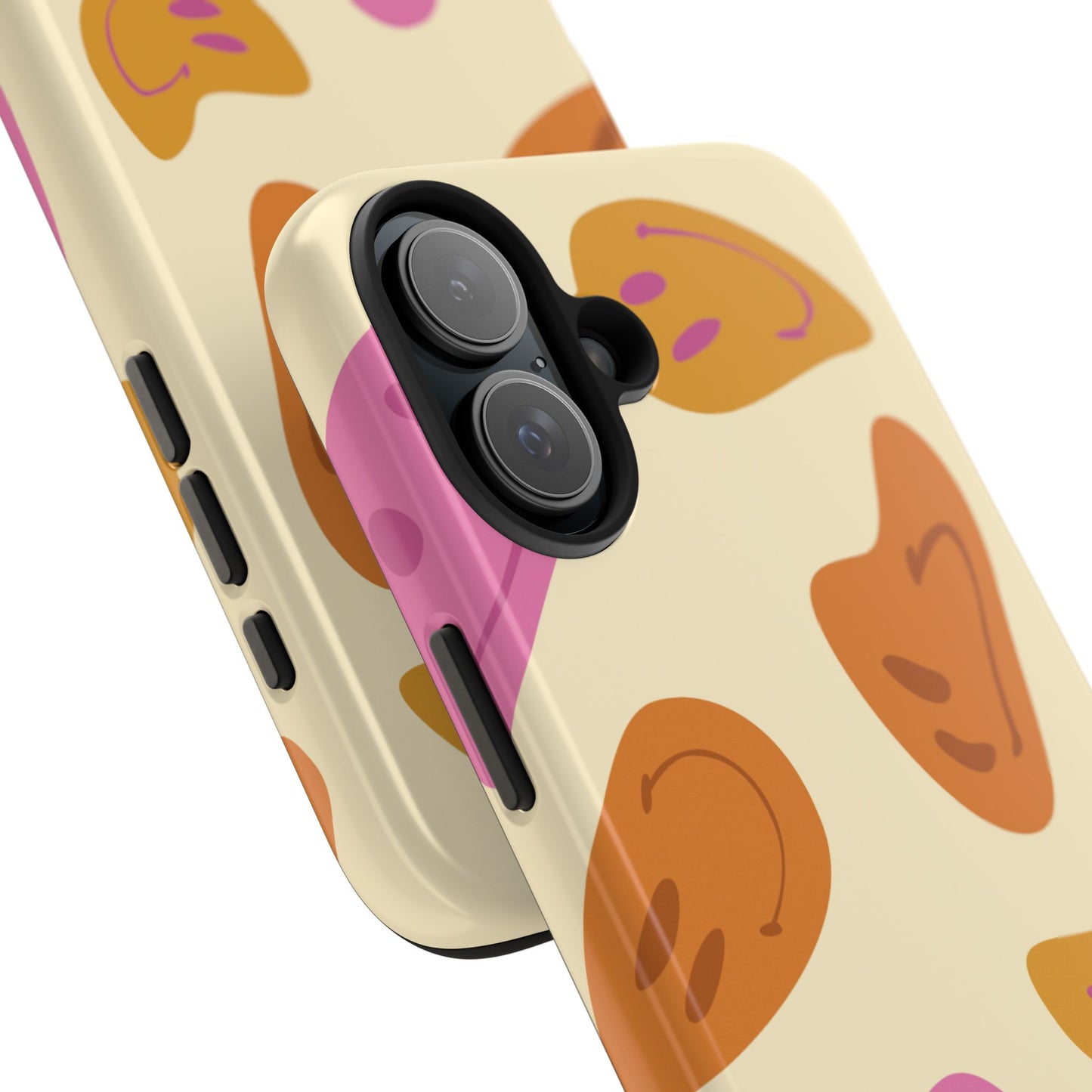 Retro Smiley Faces iPhone Case – Shockproof, Matte Finish, Dual-Layer Protection