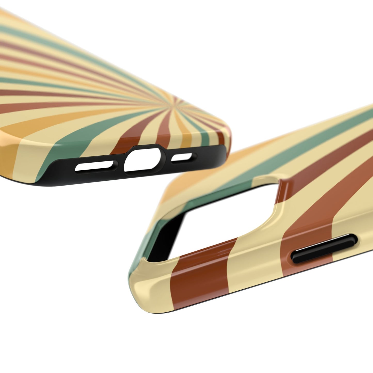 Earthy Retro Swirl iPhone Case – Dual-Layer Protection with 70s-Inspired Earth Tones
