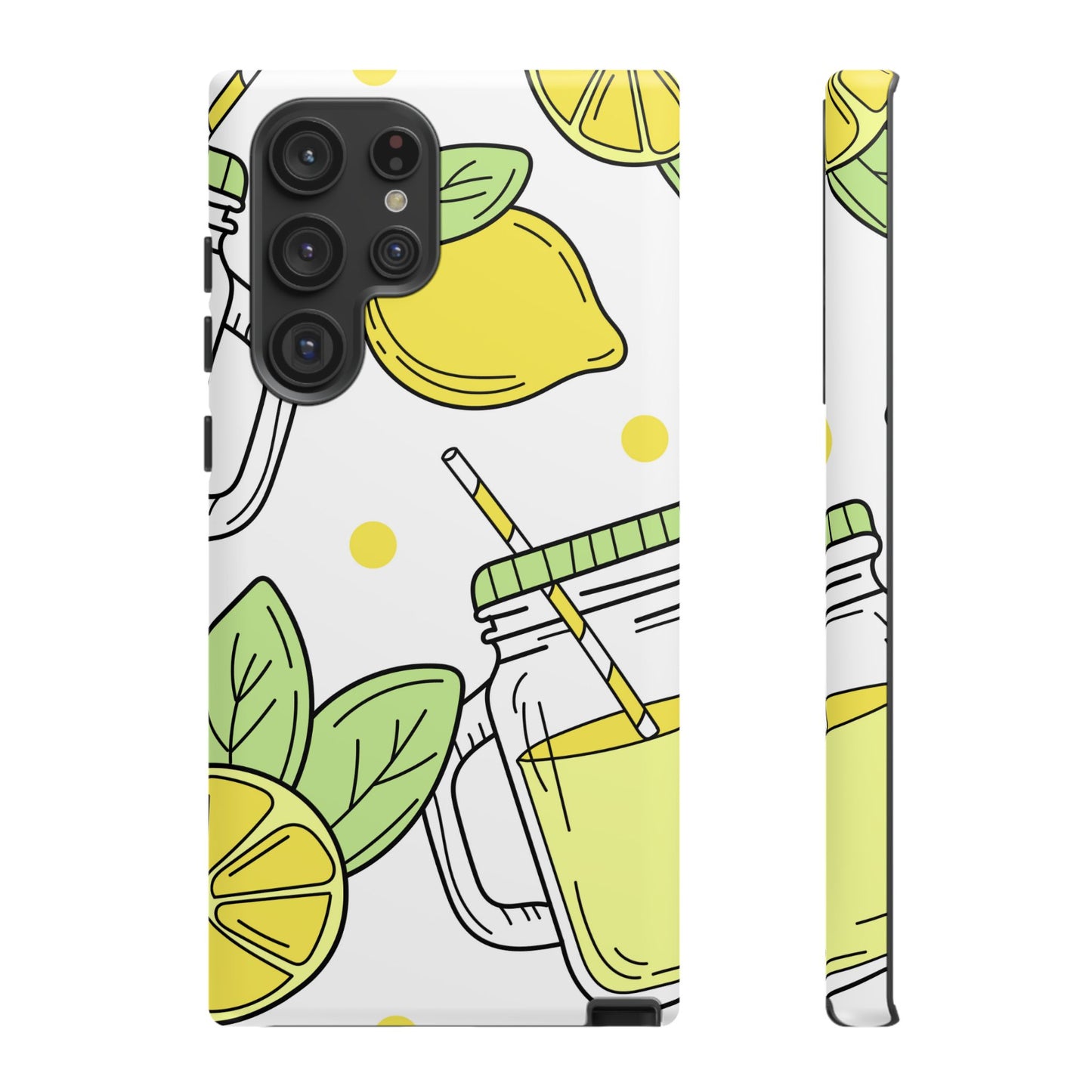Lemonade Love Tough Samsung Galaxy Case – Fun Lemon Mason Jar Design, Dual-Layer Protection