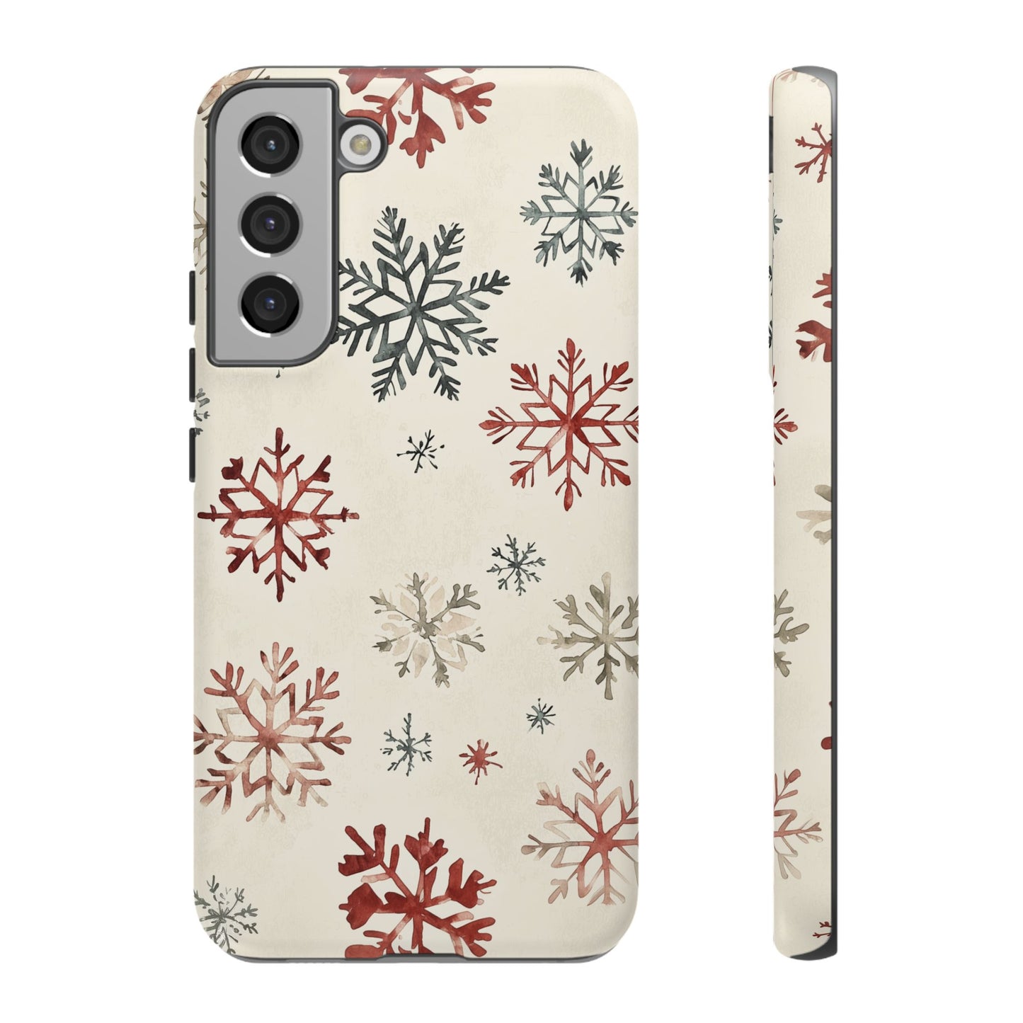 Vintage Red and Gray Snowflake Pattern – Samsung Galaxy Series Case