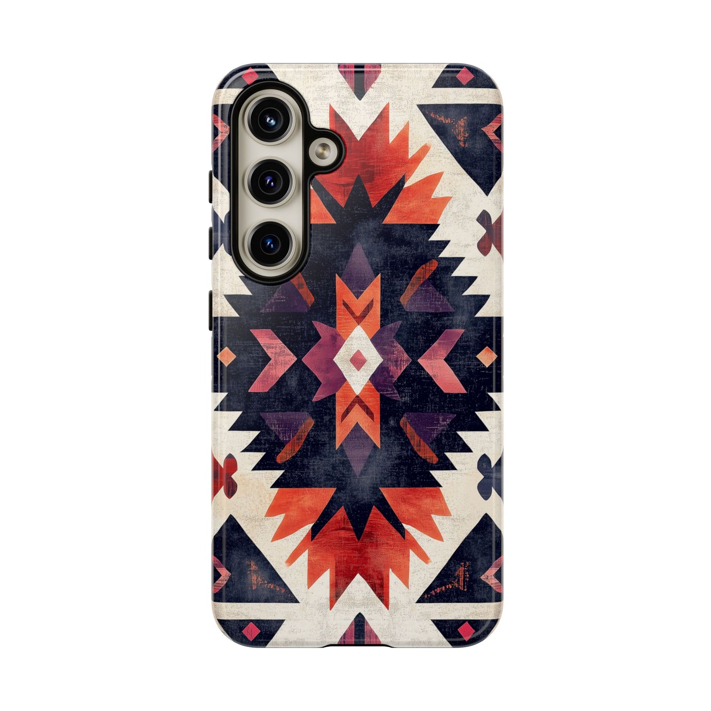 Boho Tribal Starburst Tough Samsung Galaxy  Case – Vibrant Geometric Design, Dual-Layer Protection