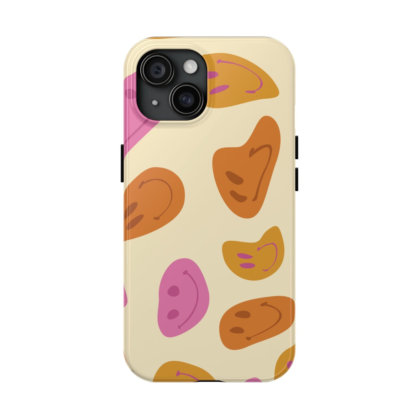 Retro Smiley Faces iPhone Case – Shockproof, Matte Finish, Dual-Layer Protection
