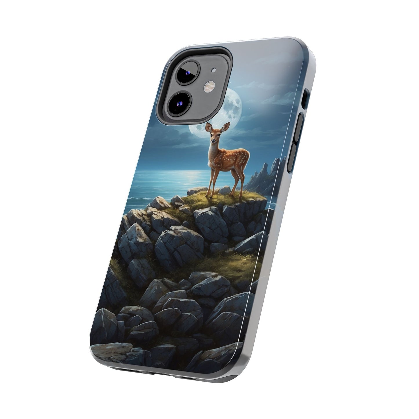 Enchanted Fawn Under the Moonlit Sky iPhone Case