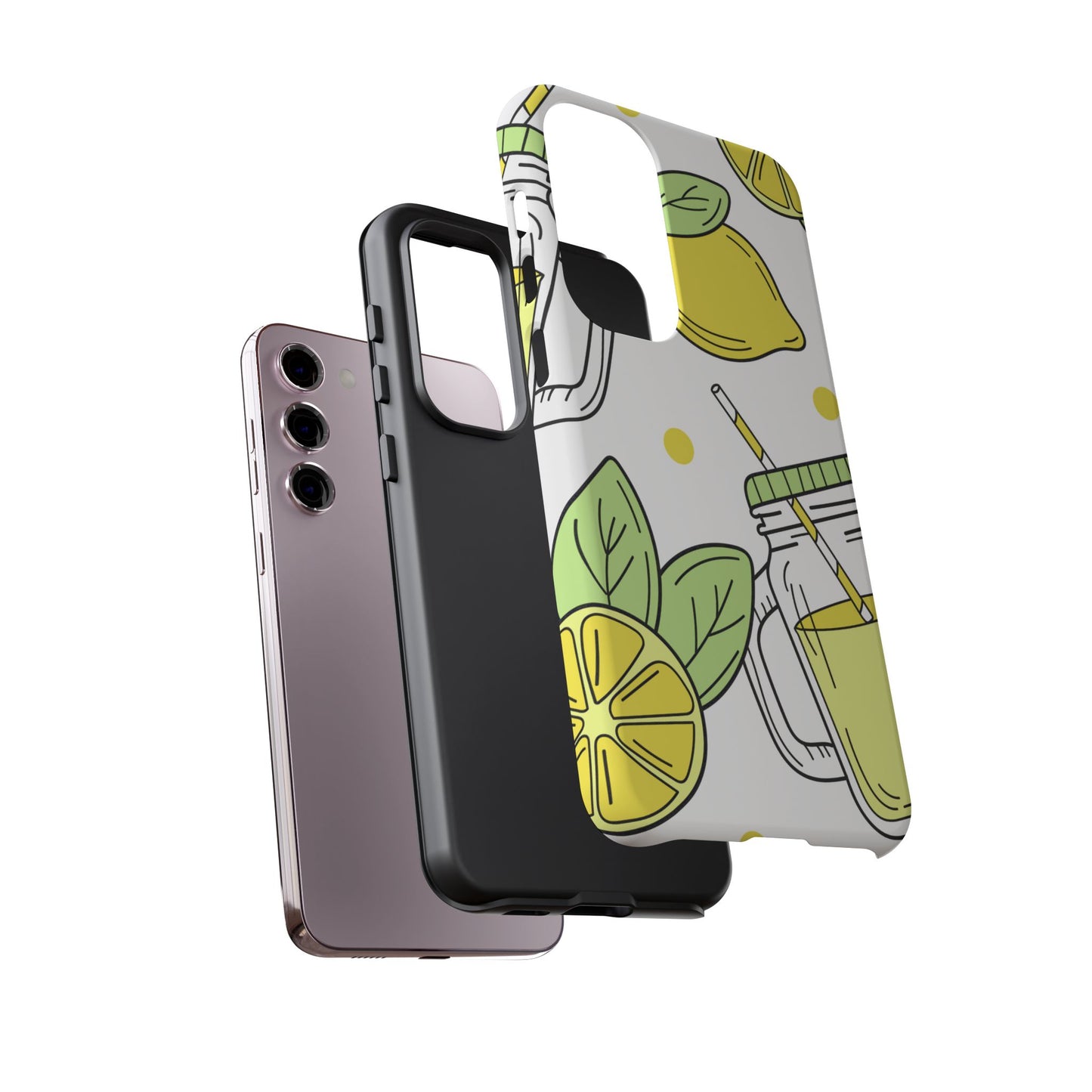 Lemonade Love Tough Samsung Galaxy Case – Fun Lemon Mason Jar Design, Dual-Layer Protection