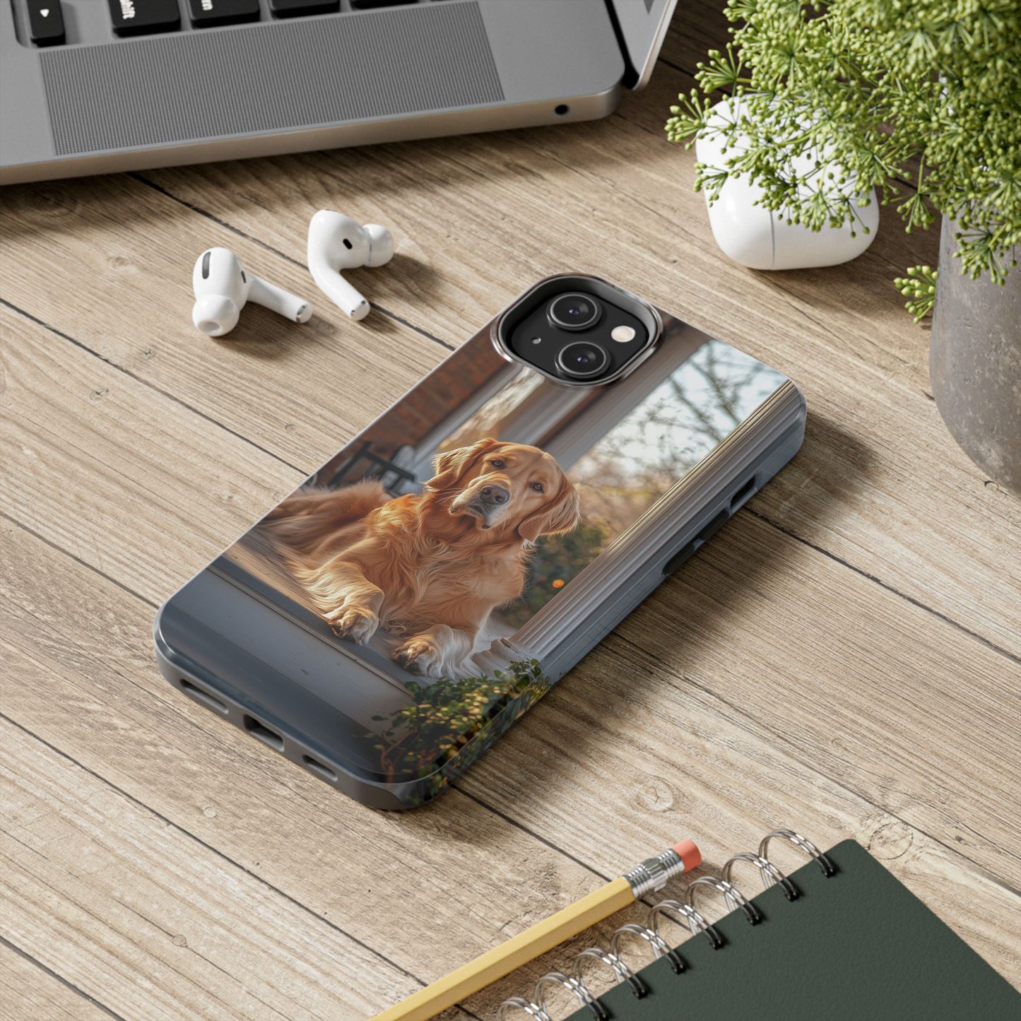 Golden Retriever on Porch - iPhone Series Case