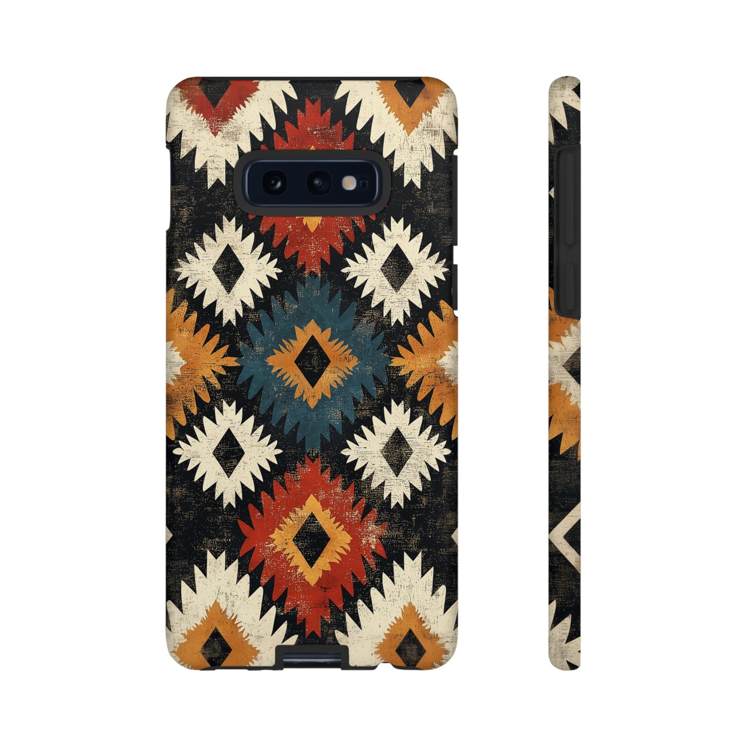 Rustic Tribal Sunburst Tough Samsung Galaxy  Case – Vibrant Geometric Design, Dual-Layer Protection