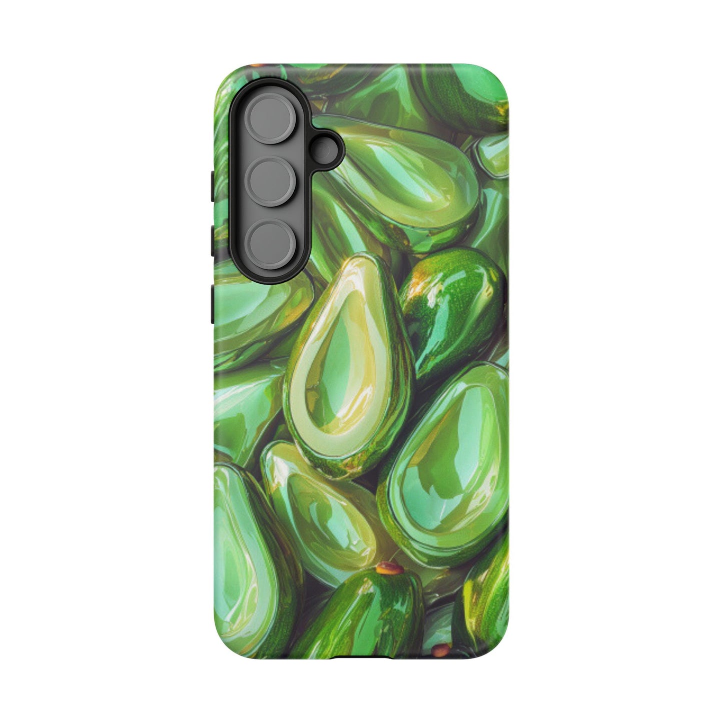 Glossy Avocado Samsung Galaxy  Case – Sleek Green 3D Fruit Design, Durable and Stylish