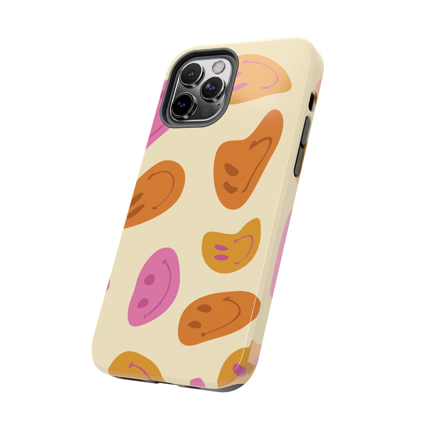 Retro Smiley Faces iPhone Case – Shockproof, Matte Finish, Dual-Layer Protection