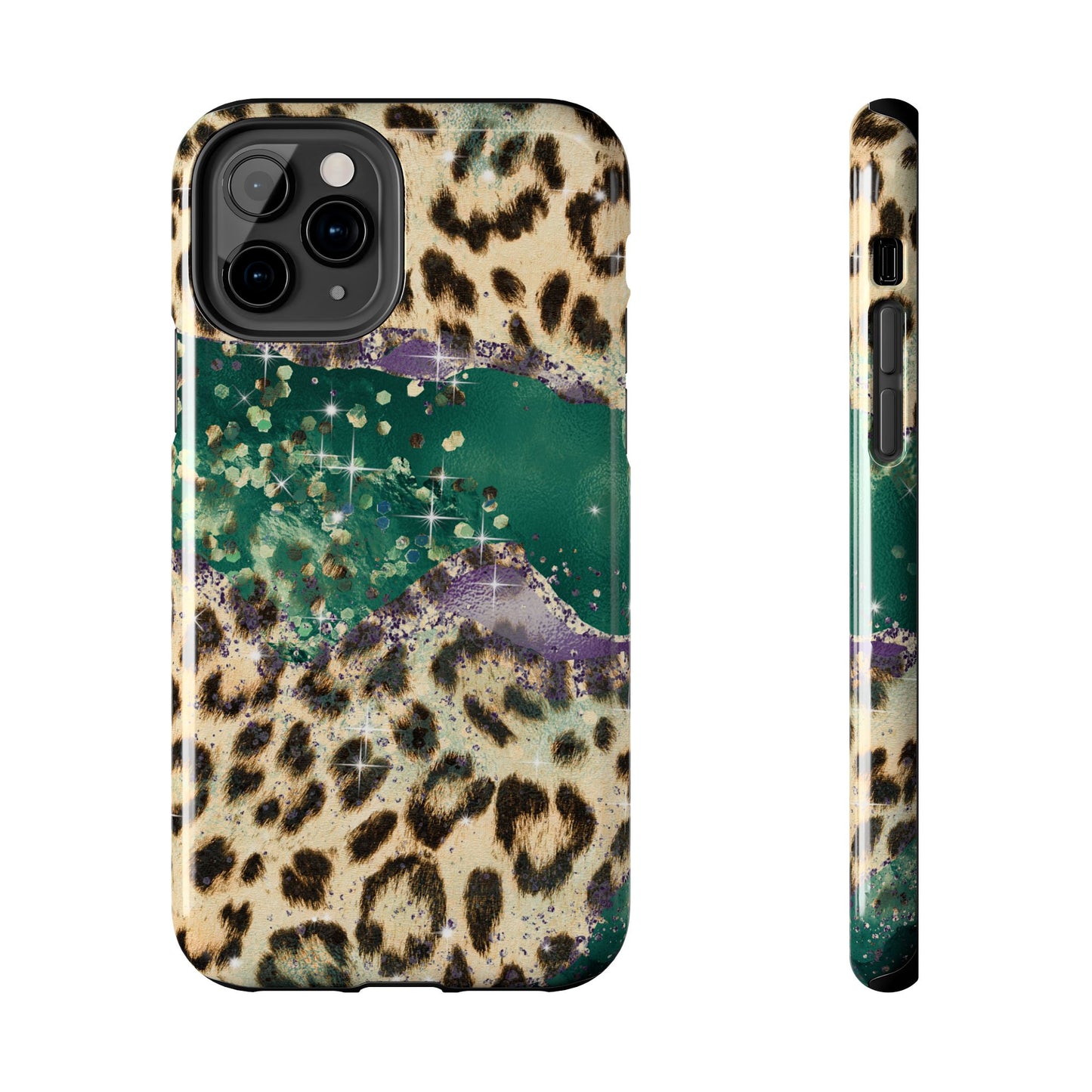Emerald Glitter Leopard Print - iPhone Series Case
