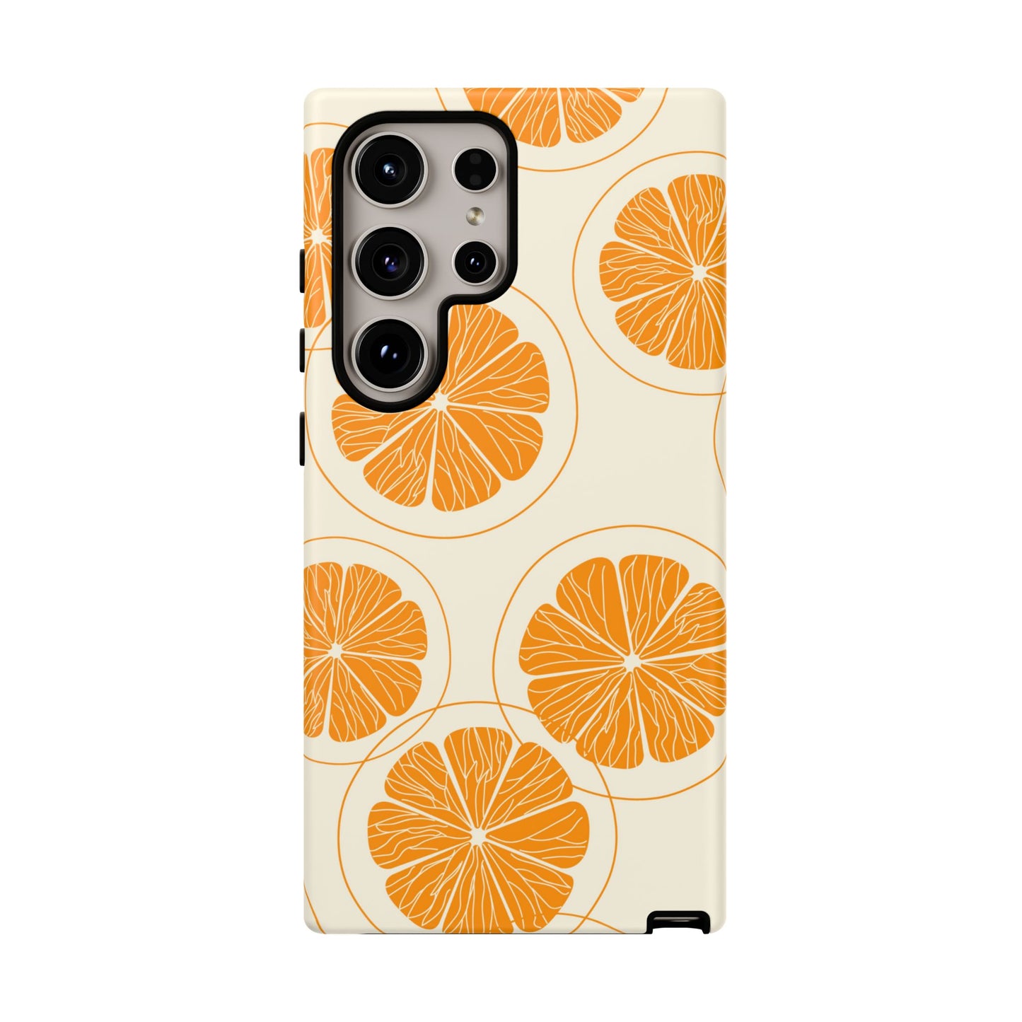 Citrus Burst Pattern Tough Samsung Galaxy  Case – Bold Orange Design, Shockproof Protection