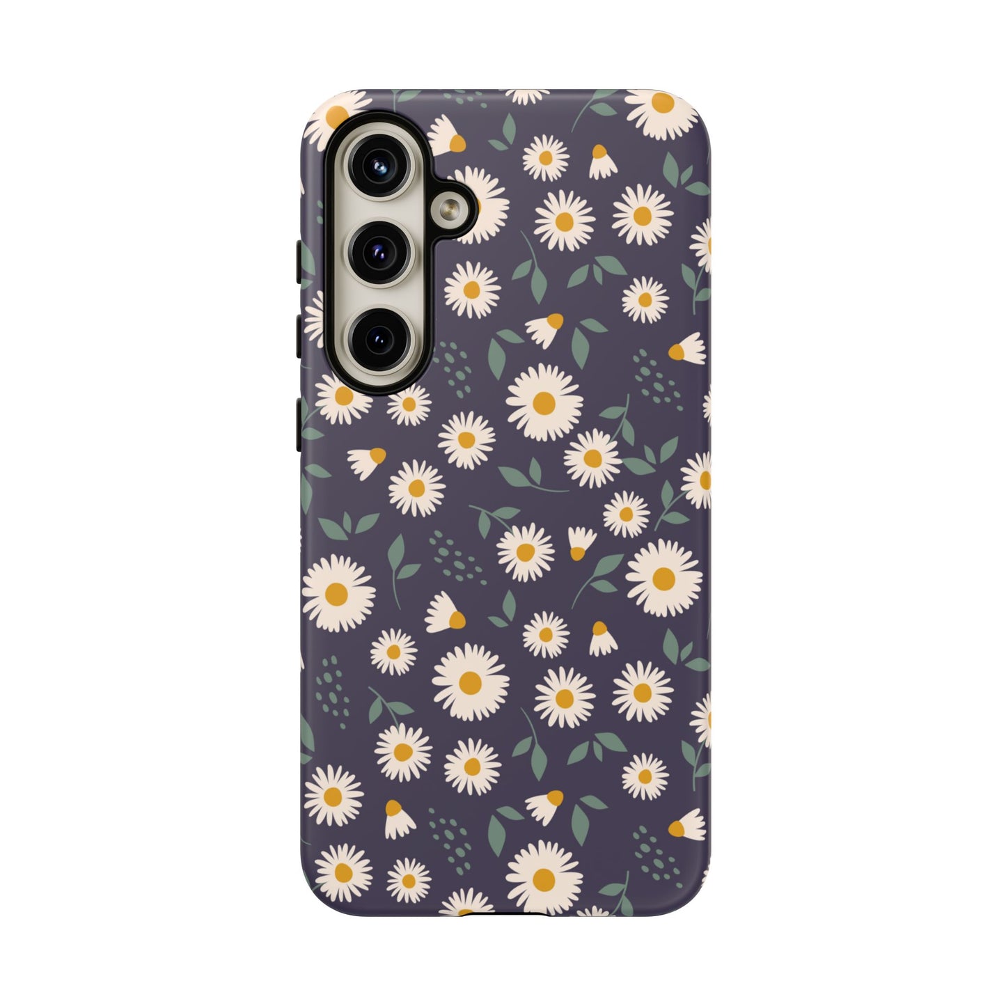 Midnight Daisy Samsung Galaxy Case – Dark Navy Floral Design, Slim and Protective