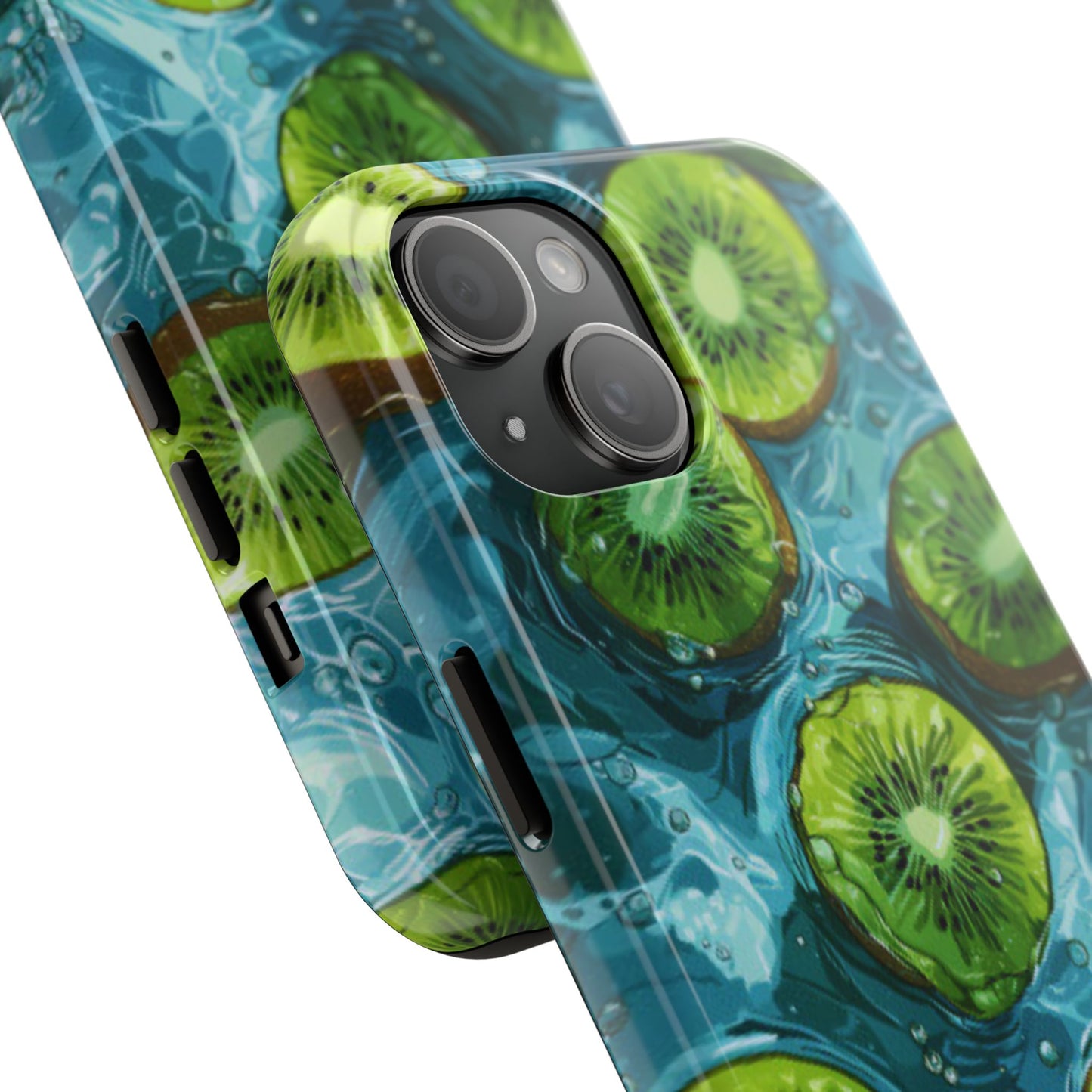 Tropical Kiwi Splash iPhone Case – Tough Dual - Layer, Vibrant Summer Design - BOGO Cases
