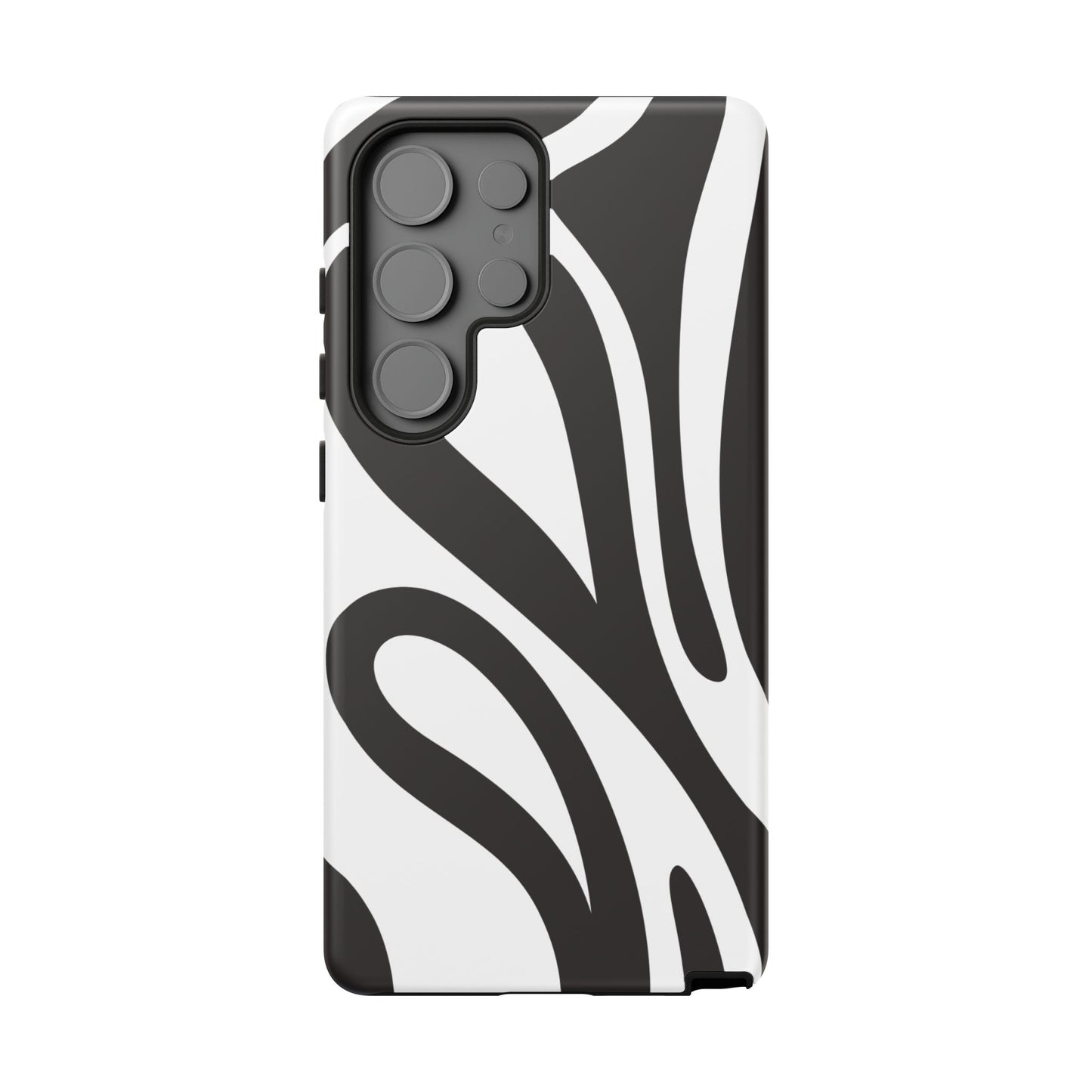 Modern Black and White Abstract Tough Samsung Galaxy Case – Bold Graphic Pattern with Dual-Layer Protection