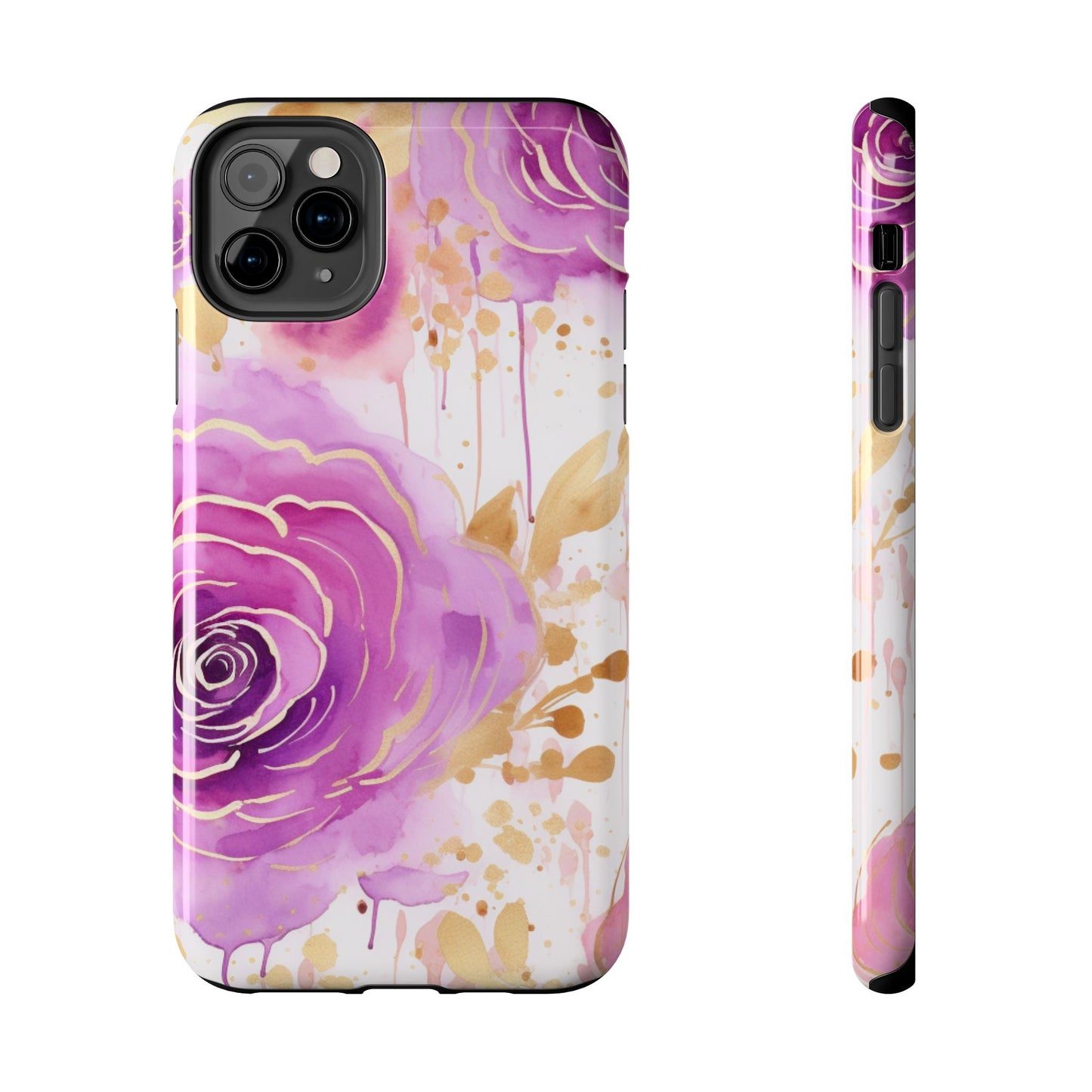 Radiant Purple & Gold Floral - iPhone Series Case