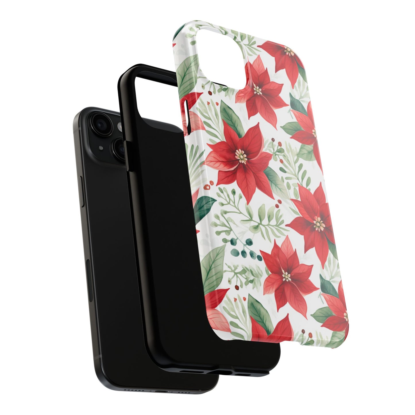 Festive Poinsettia Holiday Pattern – iPhone Series Case