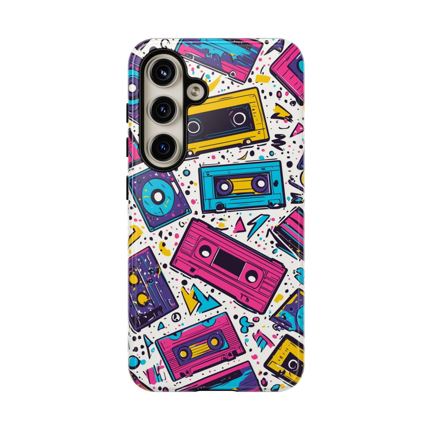 Retro Cassette Vibes Tough Samsung Galaxy  Case – Bold 80s Tape Design, Shockproof Protection