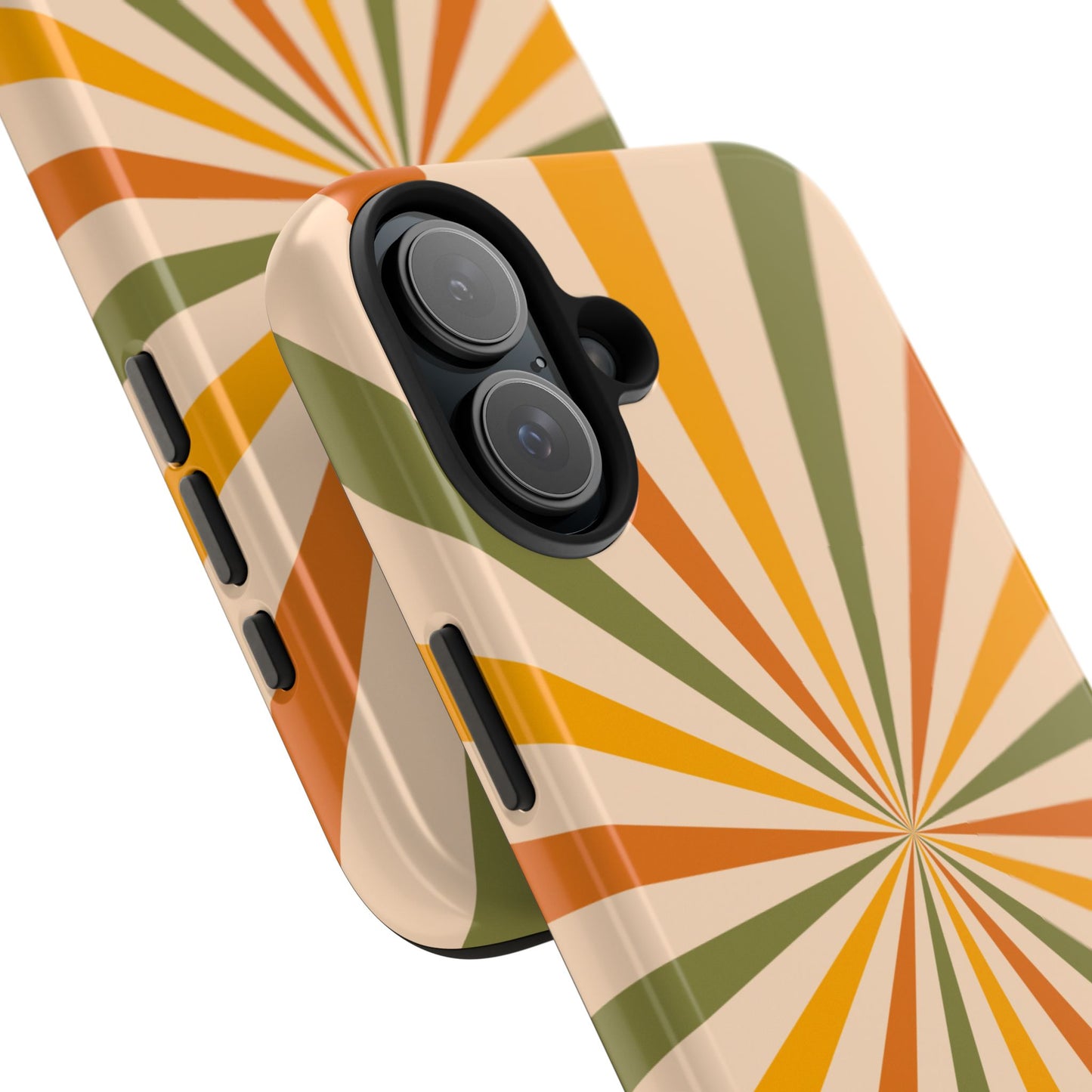 Retro Sunburst iPhone Case – Bold Geometric Design, Durable Shockproof Protection