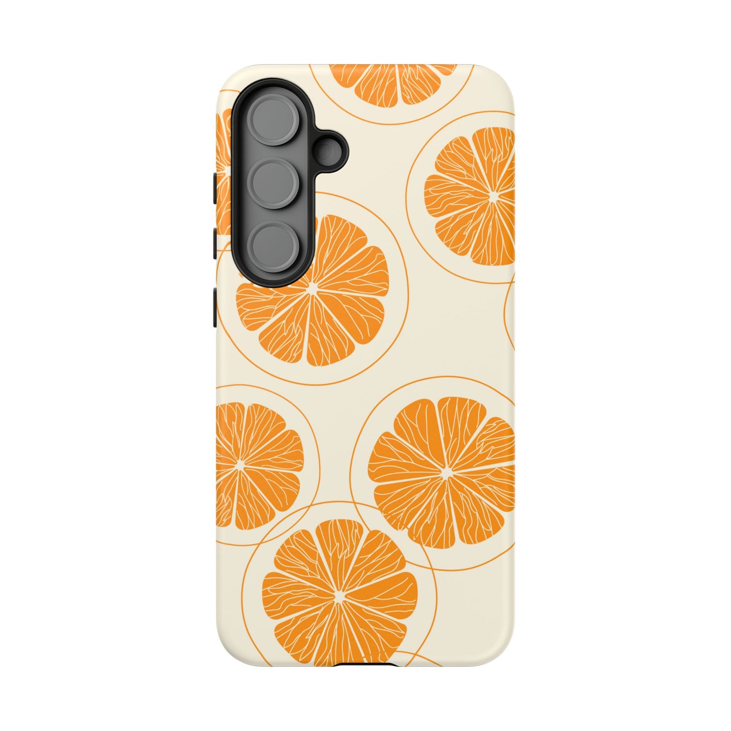 Citrus Burst Pattern Tough Samsung Galaxy  Case – Bold Orange Design, Shockproof Protection
