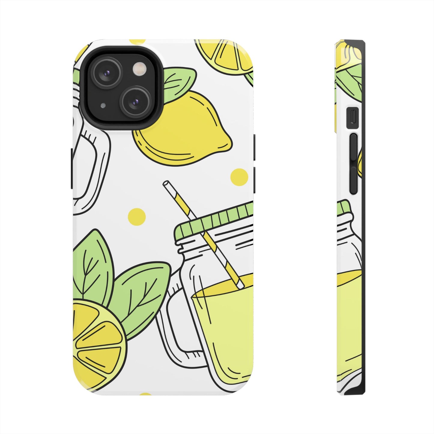 Lemonade Love Tough iPhone Case – Fun Lemon Mason Jar Design, Dual - Layer Protection - BOGO Cases