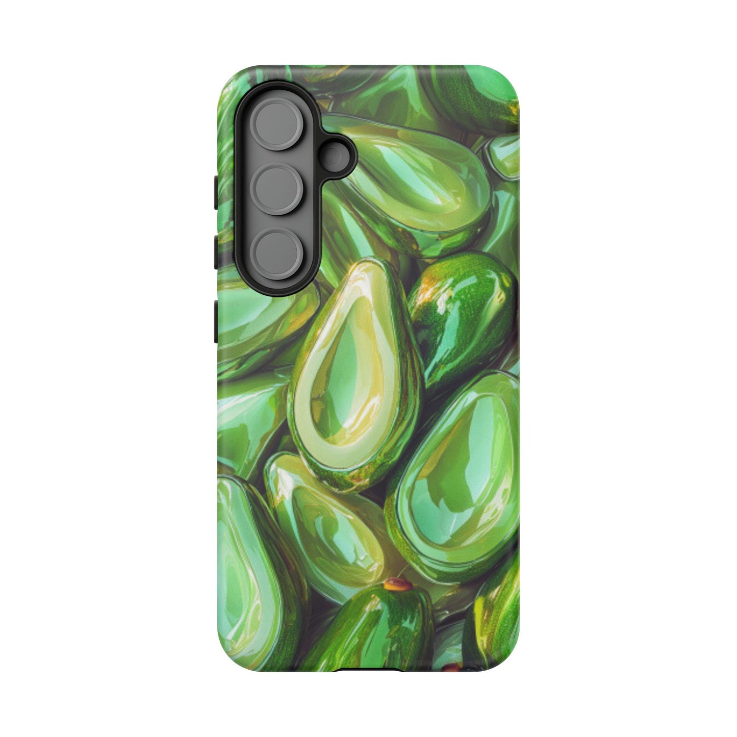 Glossy Avocado Samsung Galaxy  Case – Sleek Green 3D Fruit Design, Durable and Stylish