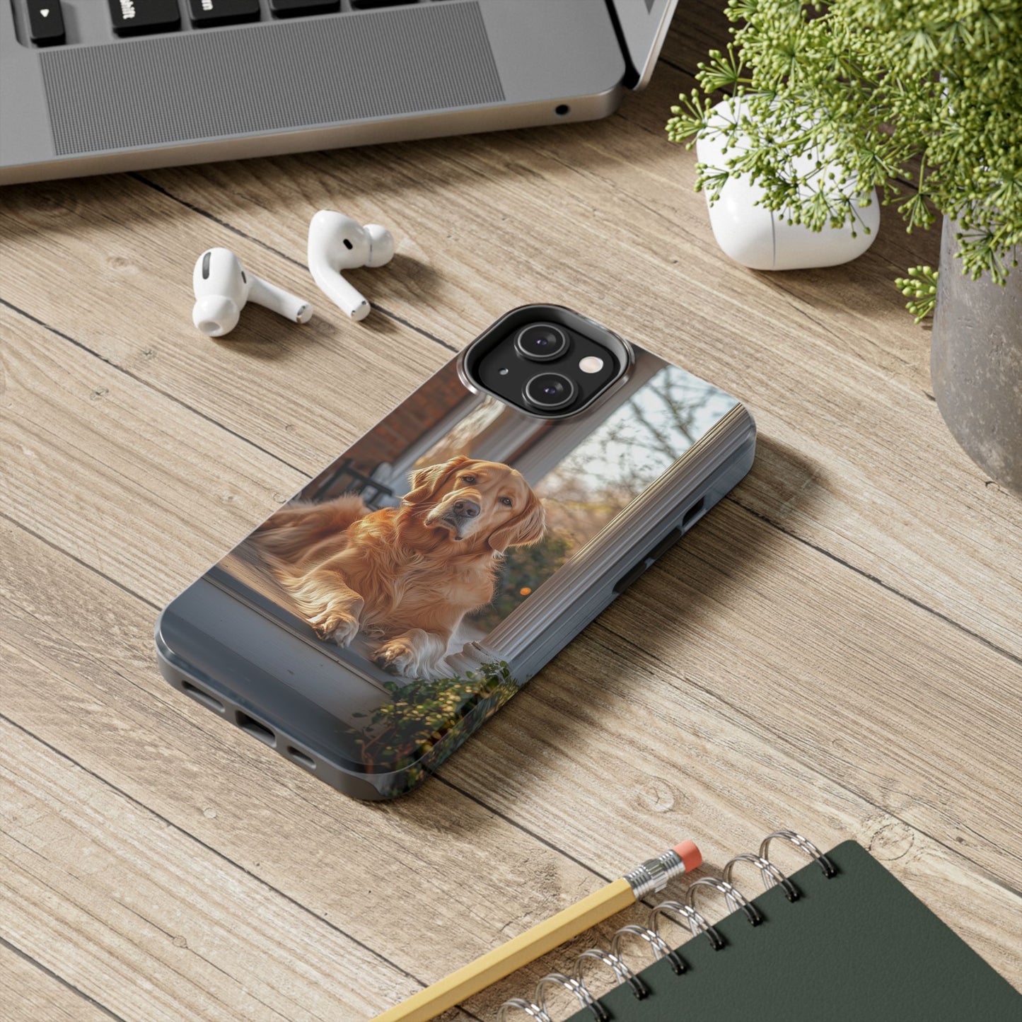Golden Retriever on Porch - iPhone Series Case
