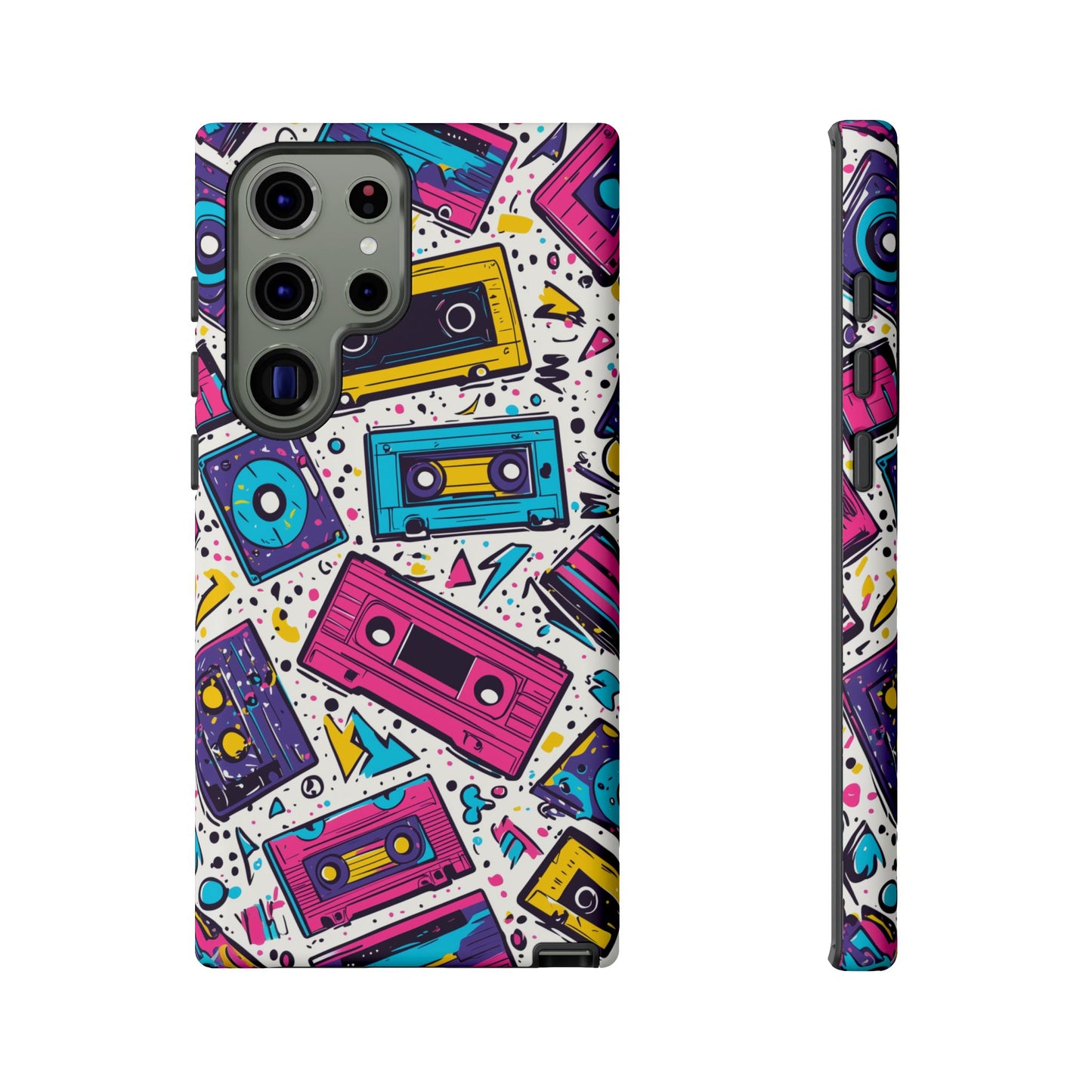 Retro Cassette Vibes Tough Samsung Galaxy  Case – Bold 80s Tape Design, Shockproof Protection