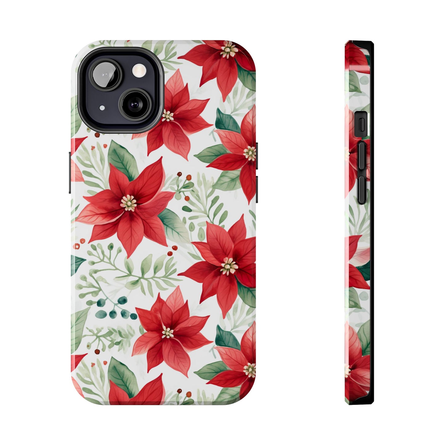 Festive Poinsettia Holiday Pattern – iPhone Series Case