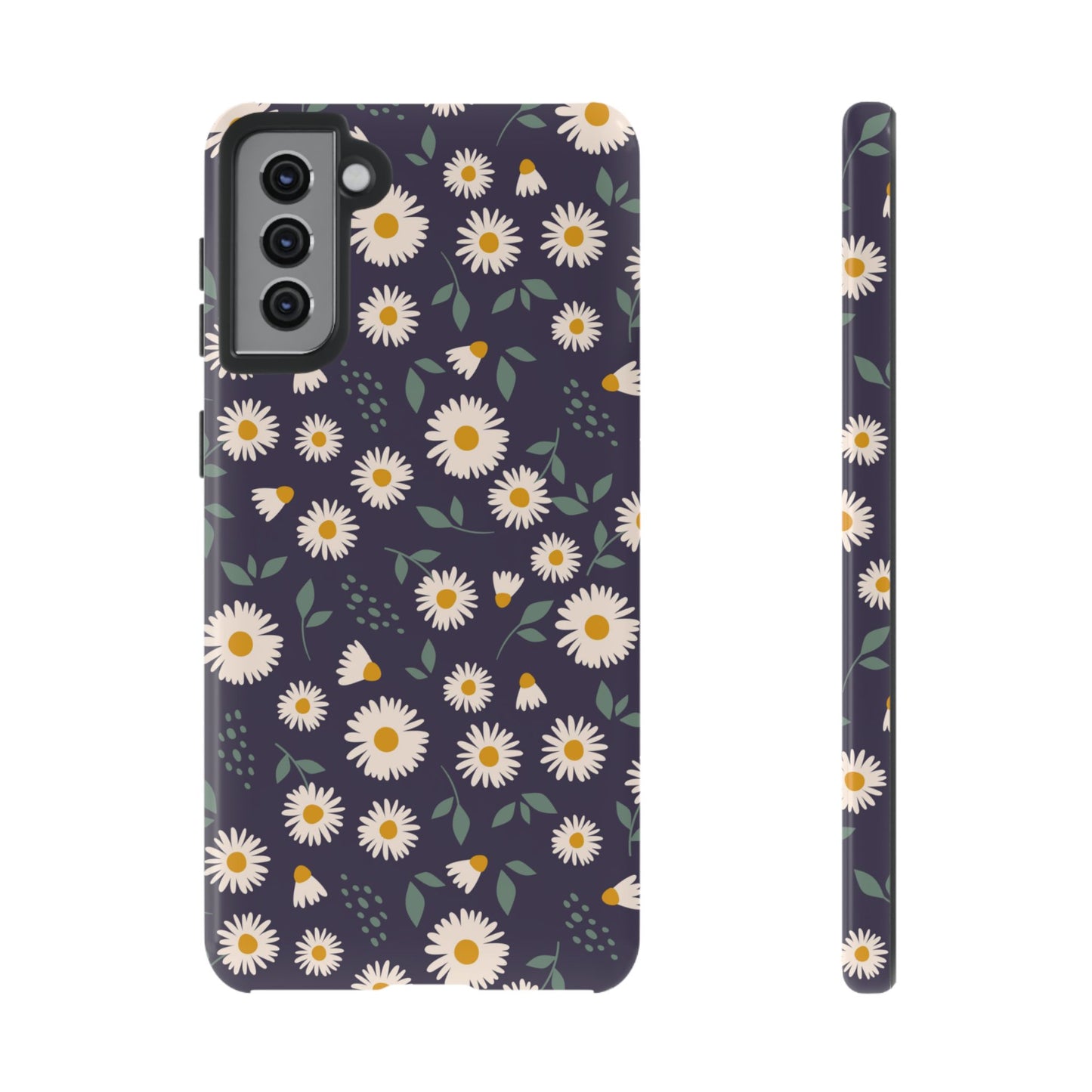 Midnight Daisy Samsung Galaxy Case – Dark Navy Floral Design, Slim and Protective