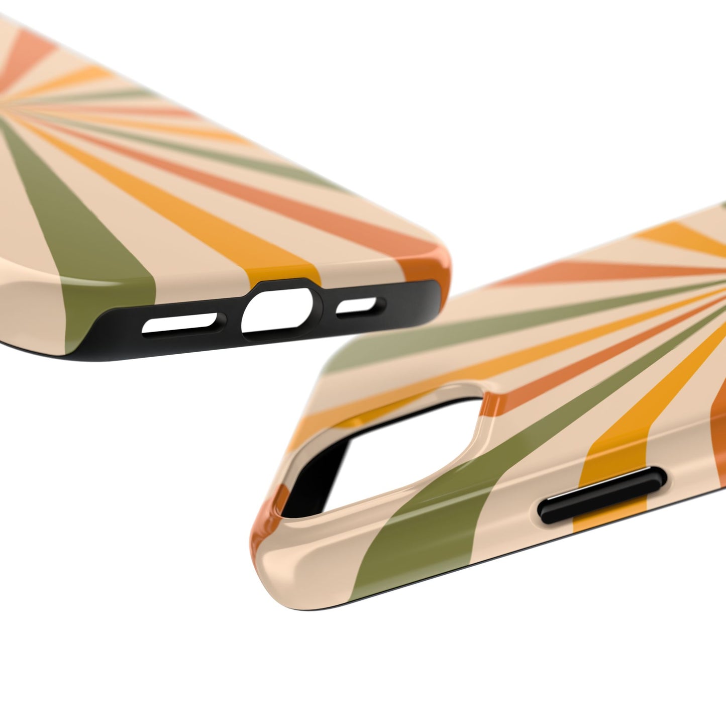 Retro Sunburst iPhone Case – Bold Geometric Design, Durable Shockproof Protection