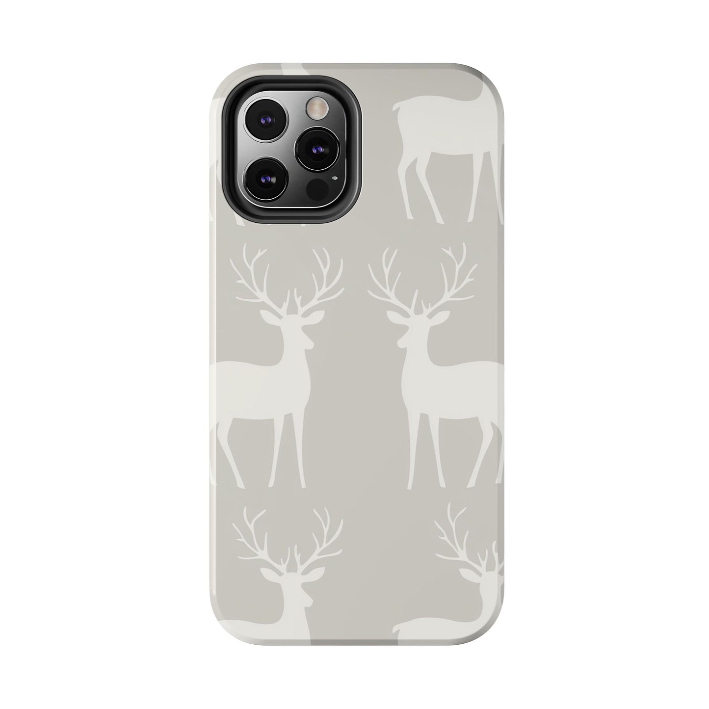 Elegant White Reindeer Pattern – iPhone Series Case