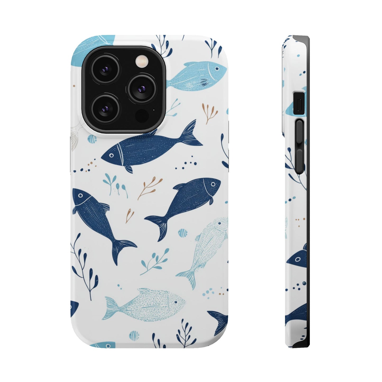 Oceanic Blue Fish Pattern - MagSafe iPhone Series Case