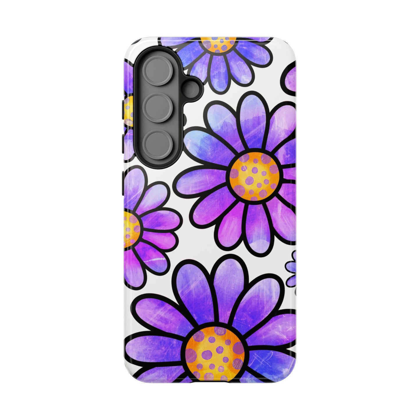 Purple Daisy Delight Samsung Galaxy Case – Slim Profile, Glossy Finish