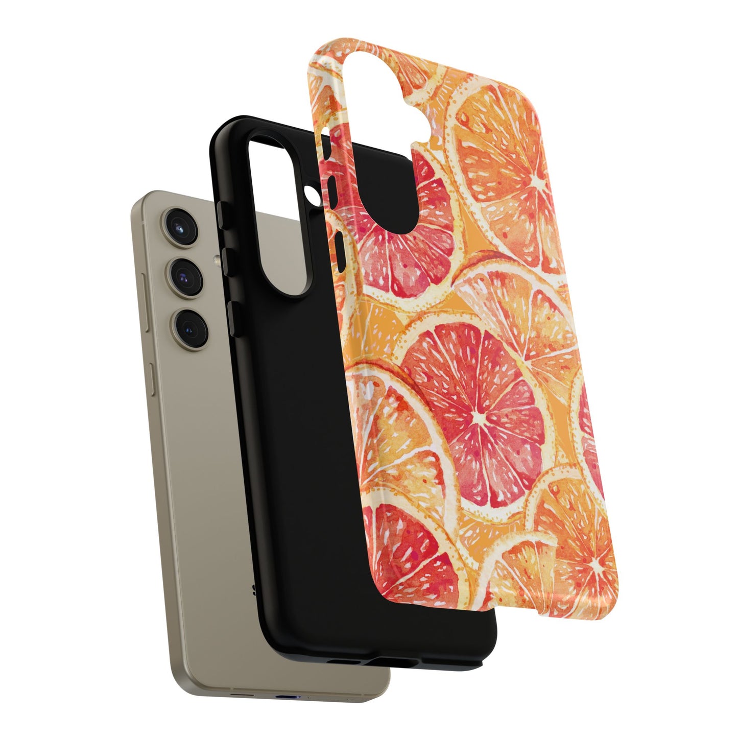 Watercolor Citrus Splash Tough Samsung Galaxy Case – Vibrant Fruit Print, Shock-Resistant Design