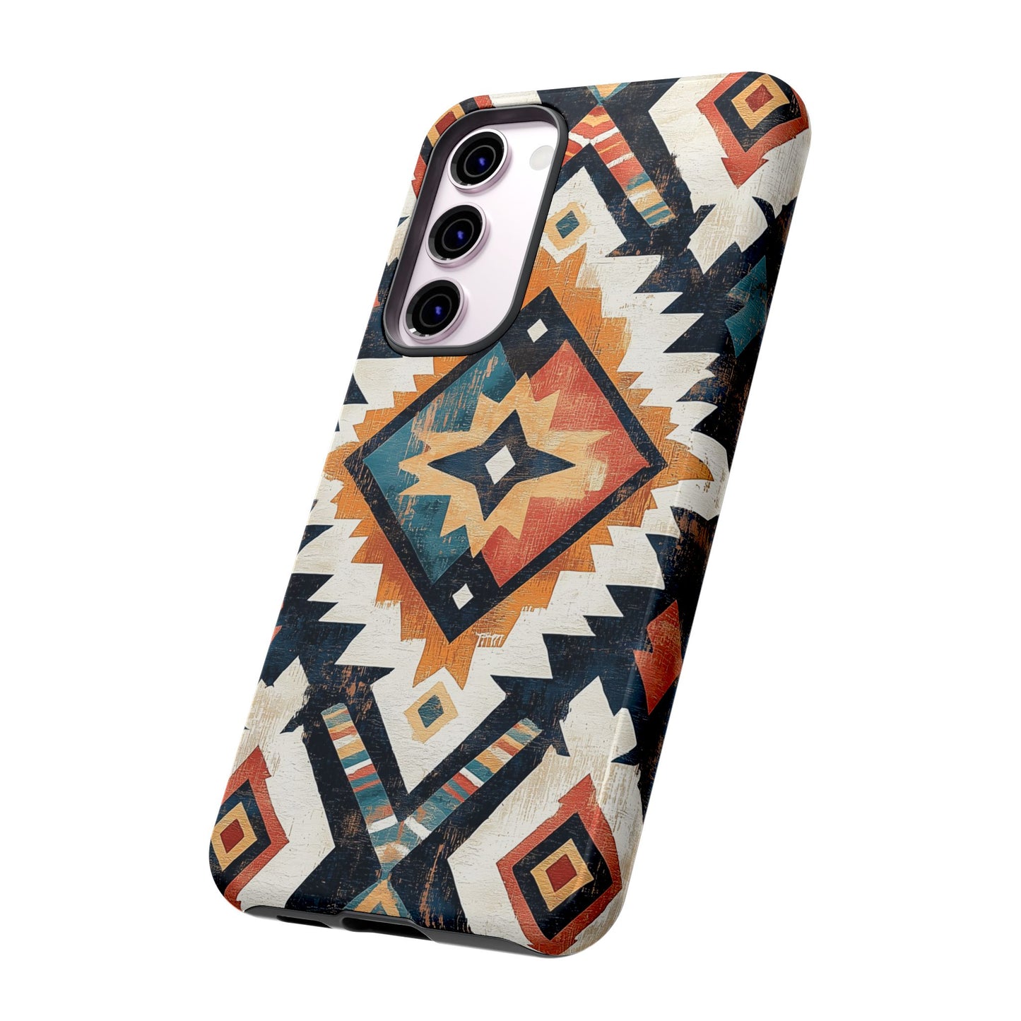Vintage Southwestern Diamond Tough Samsung Galaxy Case – Rustic Tribal Design, Dual-Layer Protection