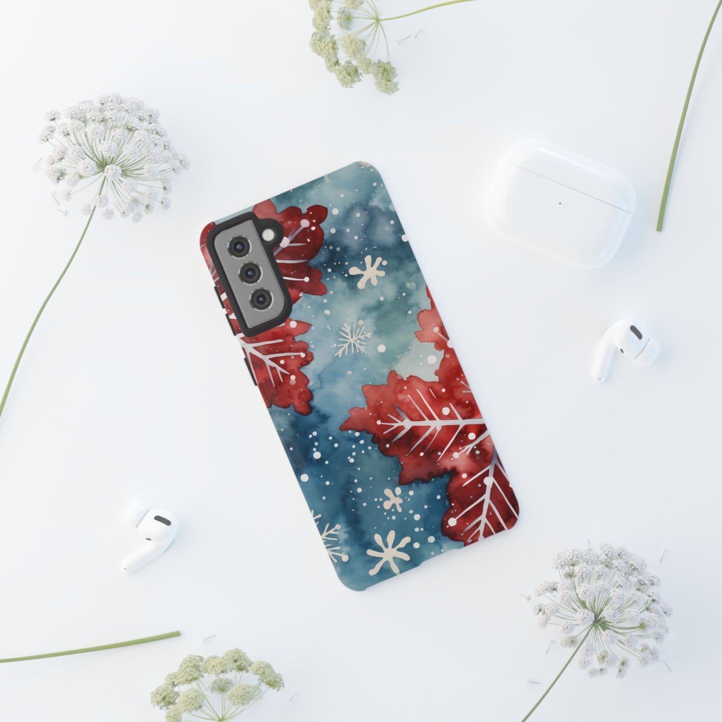 Crimson Snowflake Charm – Samsung Galaxy Case