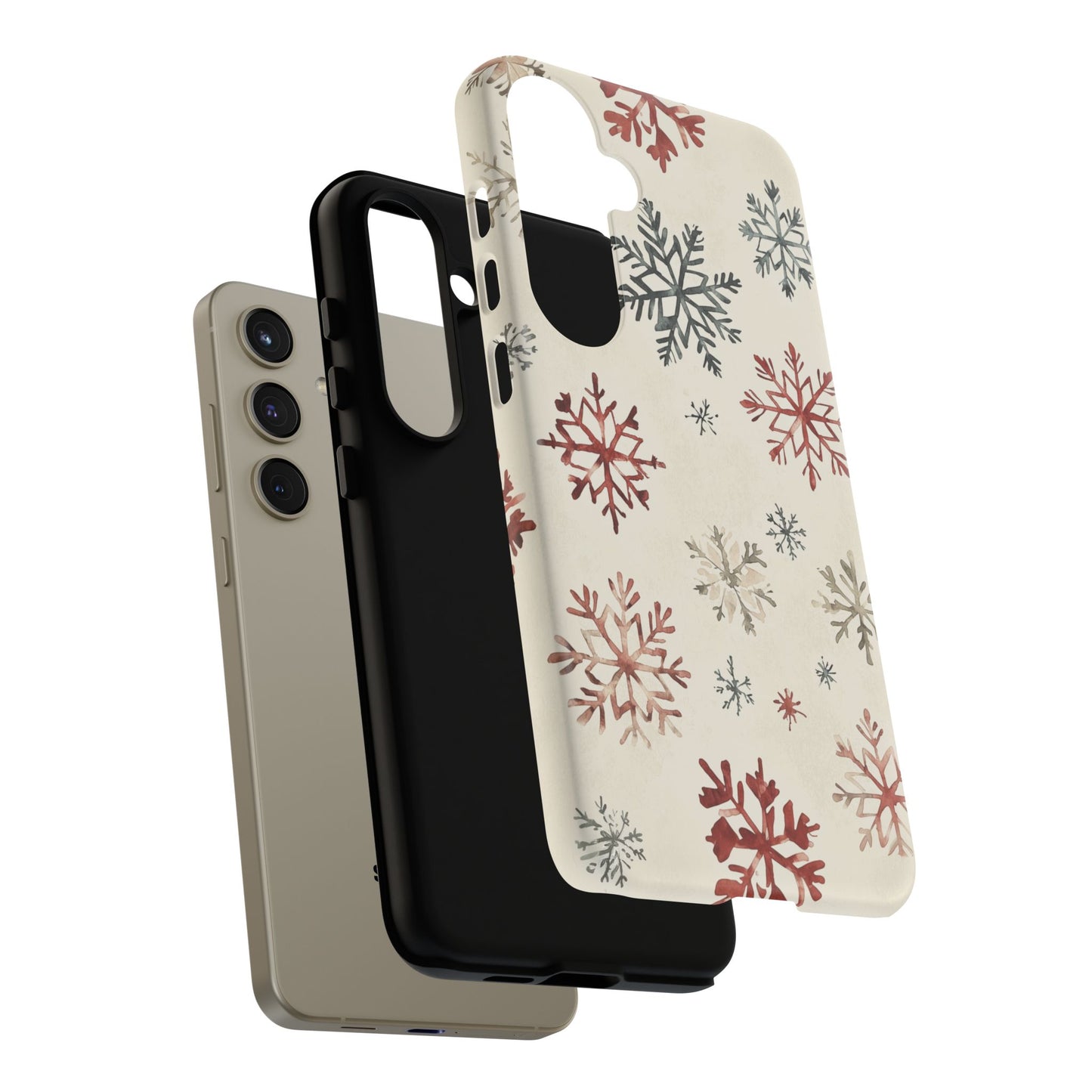Vintage Red and Gray Snowflake Pattern – Samsung Galaxy Series Case
