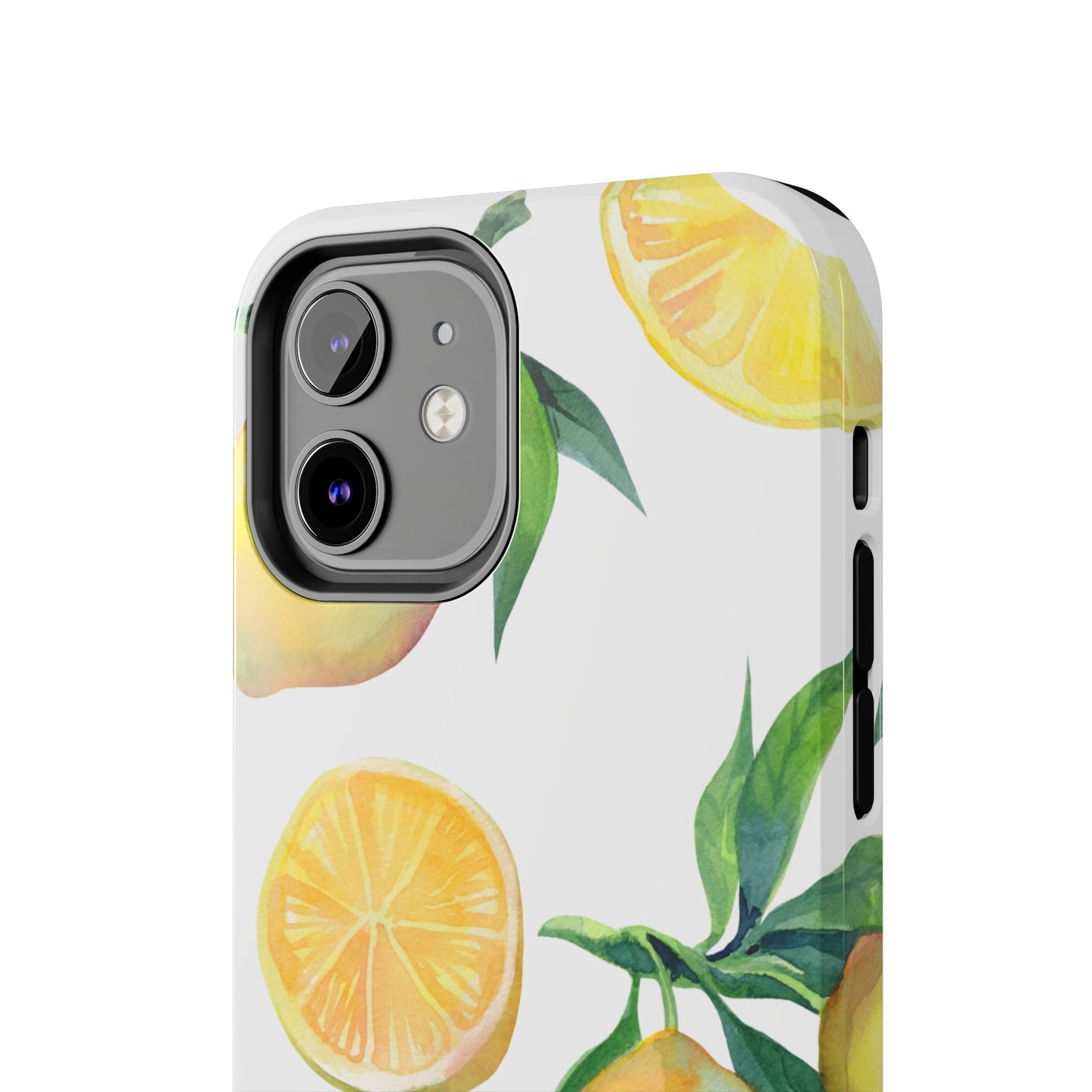 Lemon Grove Watercolor Tough iPhone Case – Fresh Citrus Design, Dual - Layer Protection - BOGO Cases