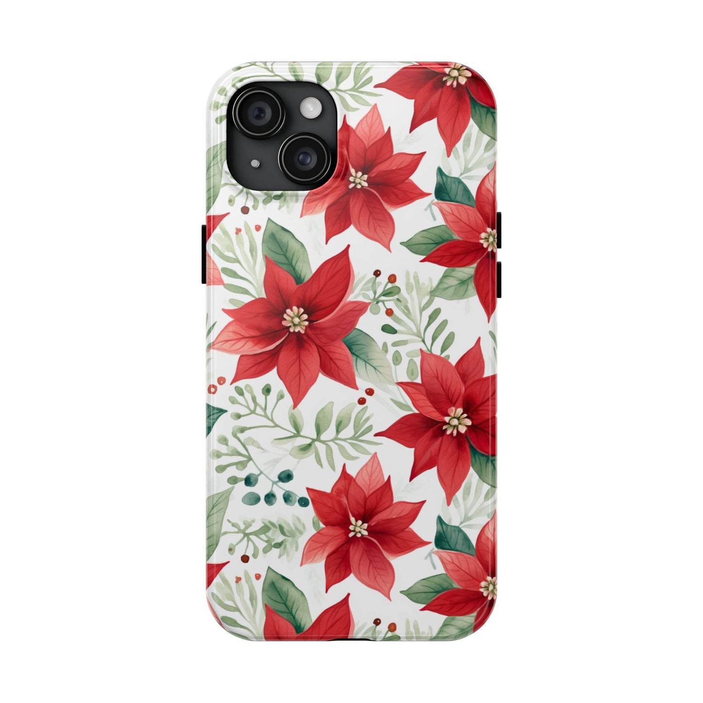 Festive Poinsettia Holiday Pattern – iPhone Series Case