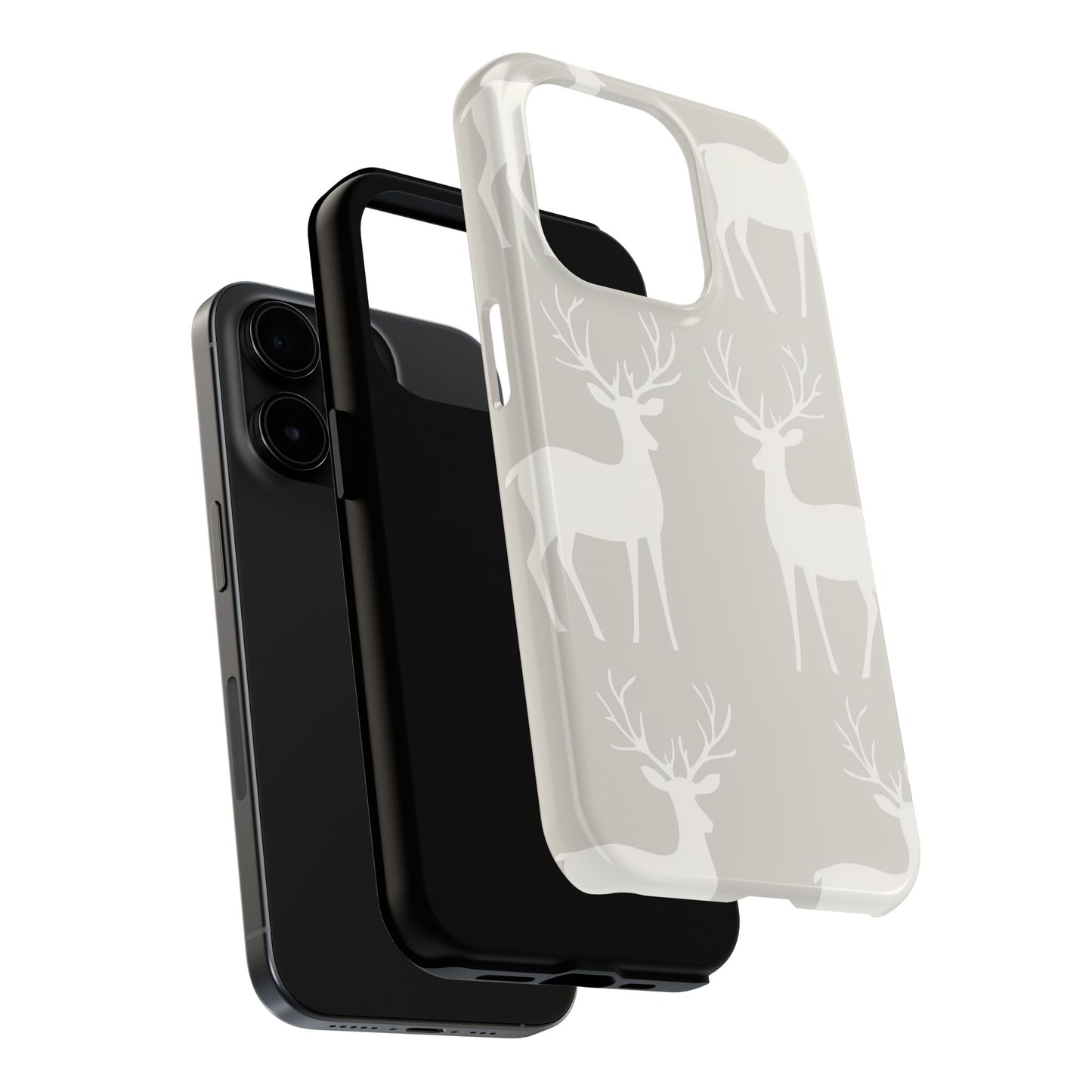 Elegant White Reindeer Pattern – iPhone Series Case