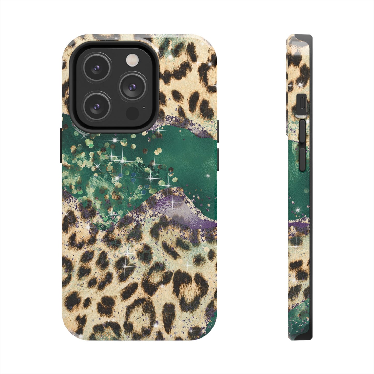 Emerald Glitter Leopard Print - iPhone Series Case