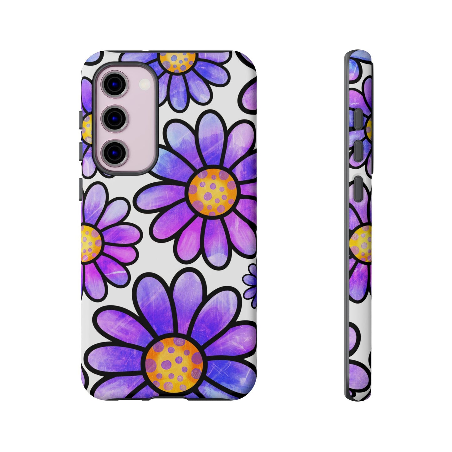 Purple Daisy Delight Samsung Galaxy Case – Slim Profile, Glossy Finish