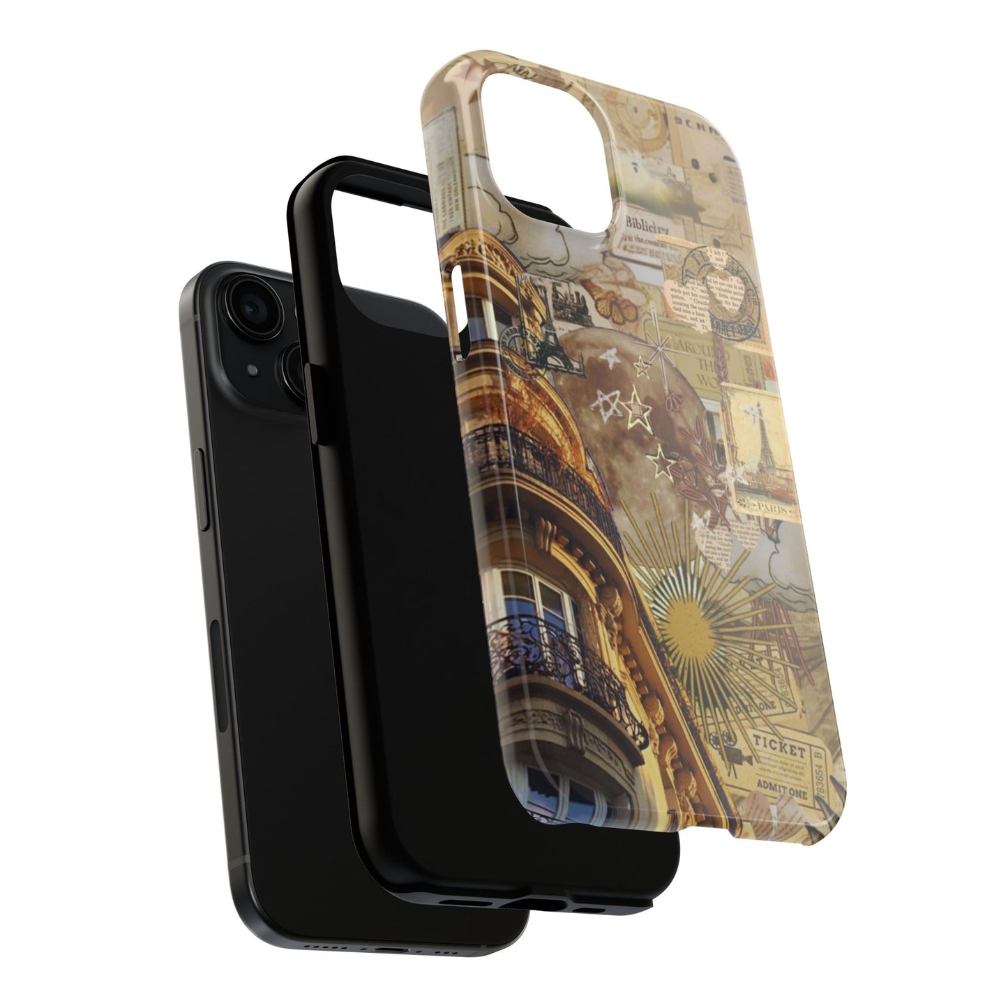 Parisian Dream Collage iPhone Case – Dual - Layer Protection with Vintage French Aesthetic - BOGO Cases